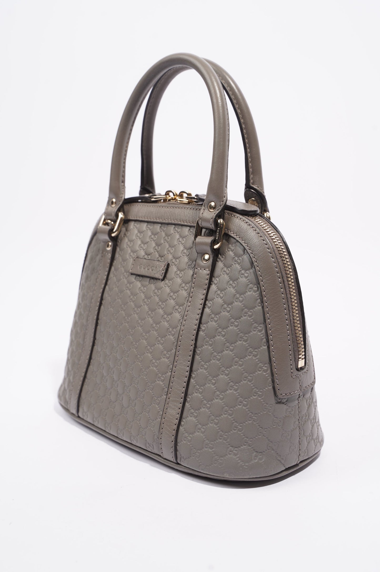 Gucci Womens Dome Bag Grey Guccissima Small