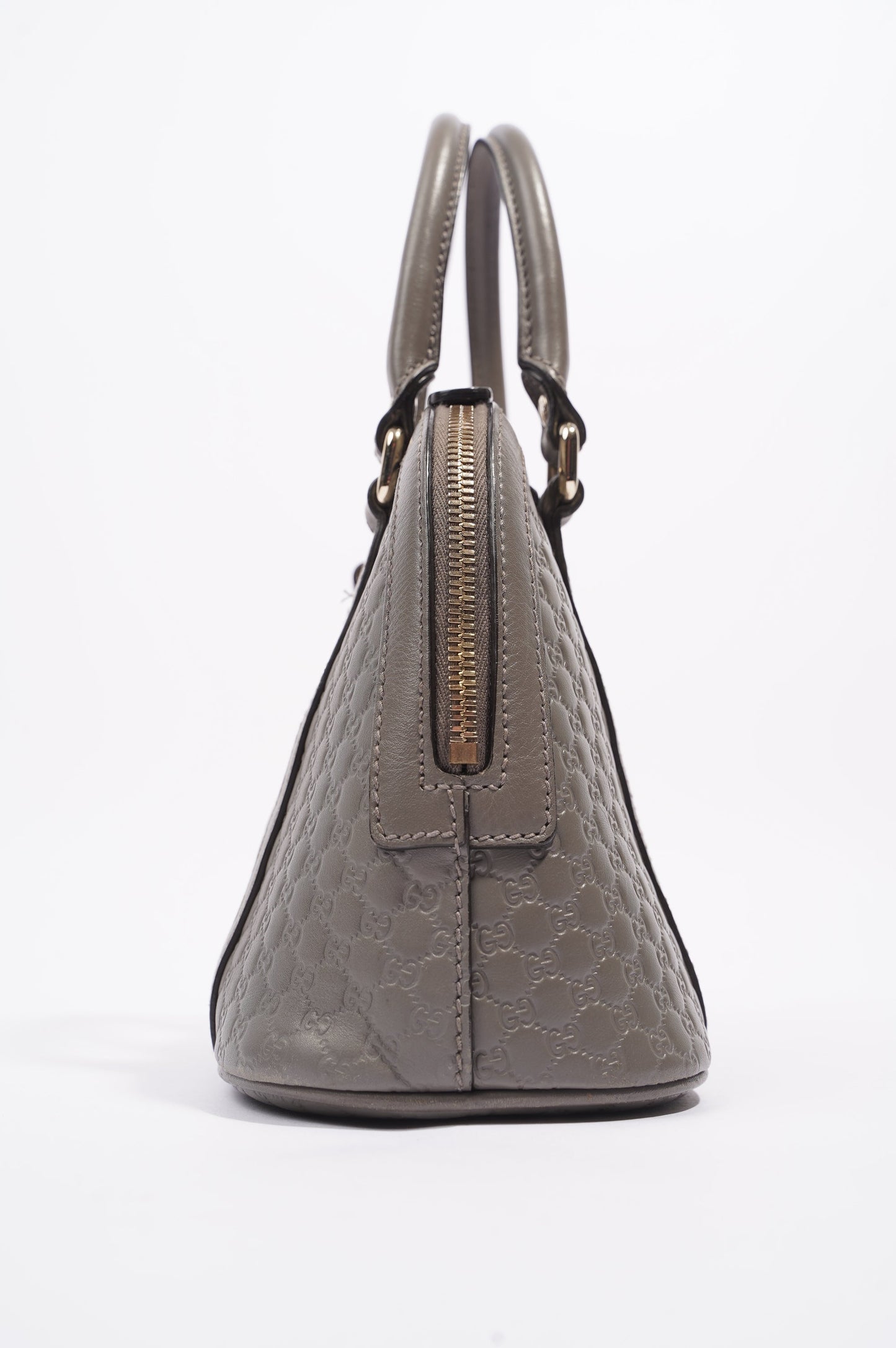 Gucci Womens Dome Bag Grey Guccissima Small