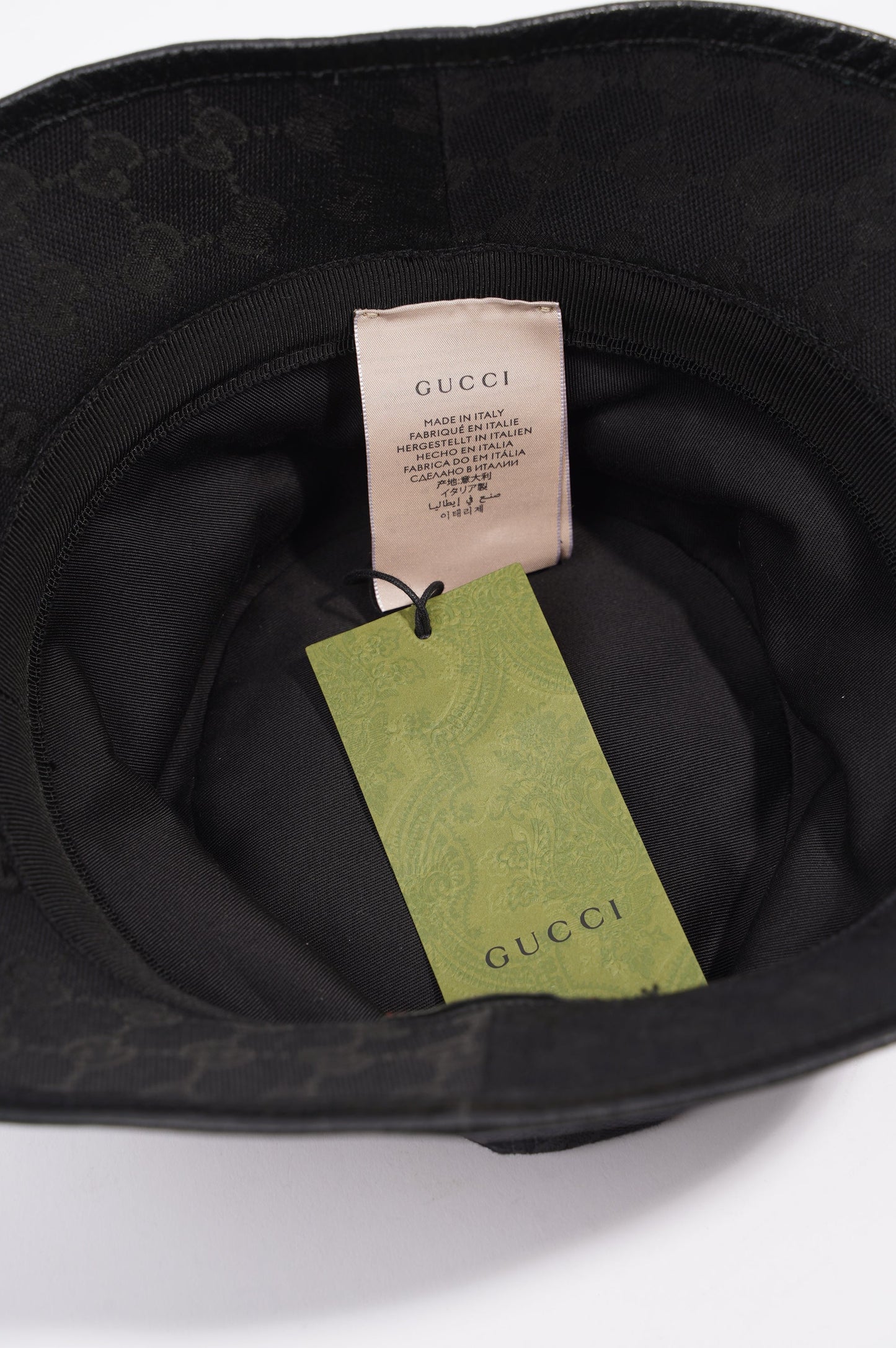 Gucci Womens GG Canvas Bucket Hat Black M