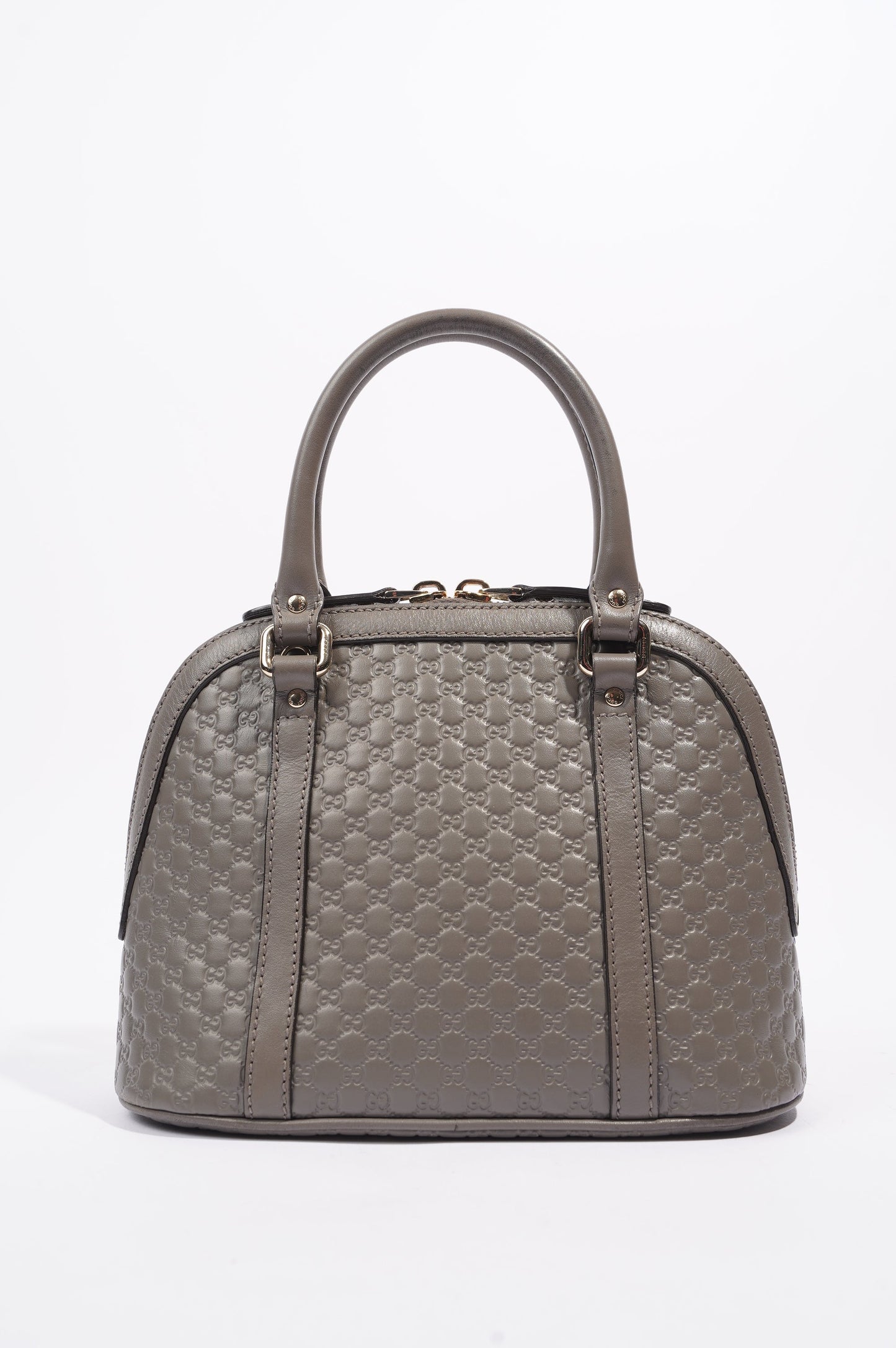 Gucci Womens Dome Bag Grey Guccissima Small