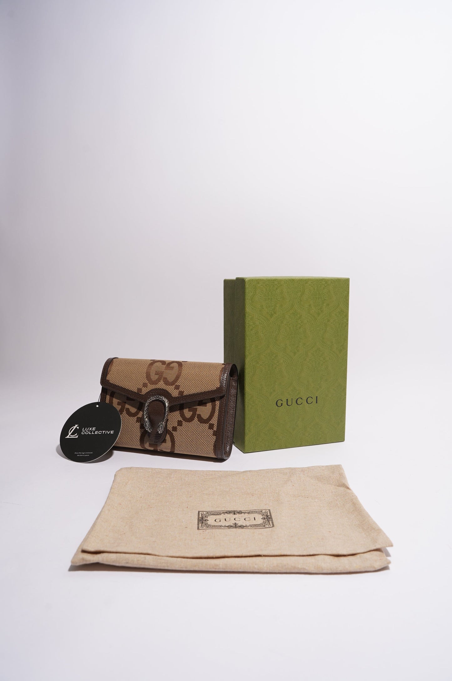 Gucci Womens Dionysus Chain Wallet Beige / Brown