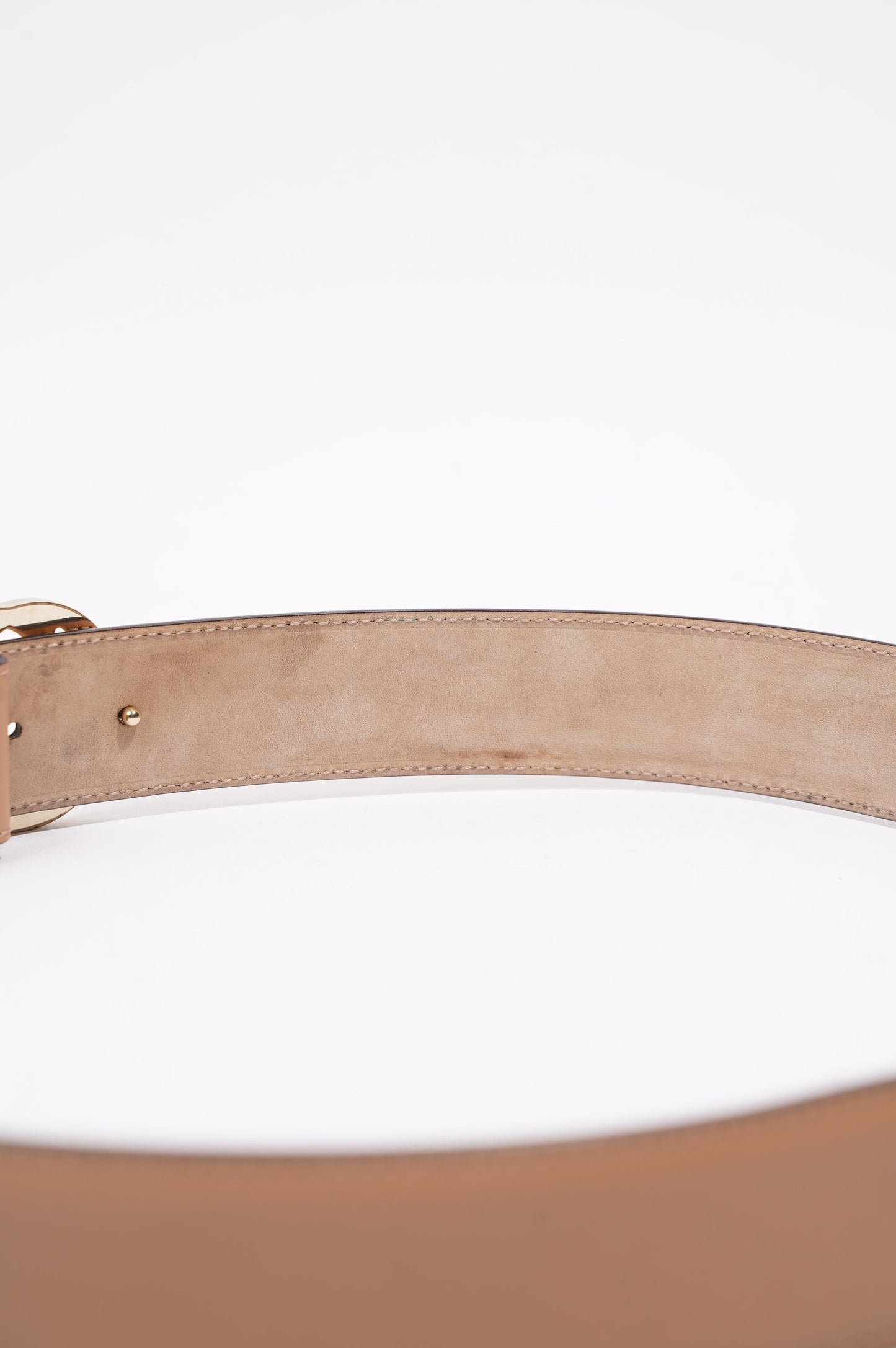 Gucci Womens Interlocking G Belt Nude Leather 90cm