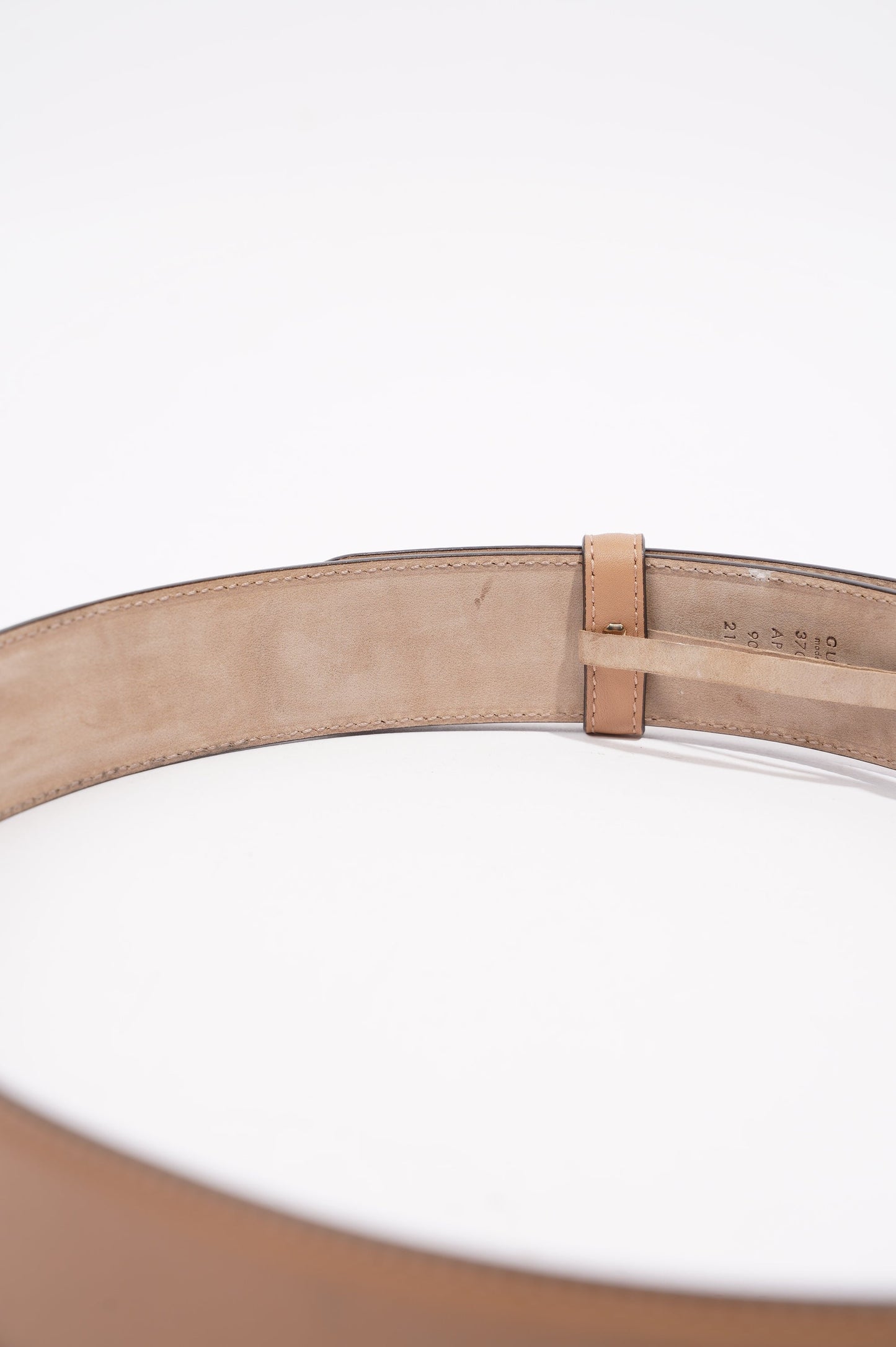 Gucci Womens Interlocking G Belt Nude Leather 90cm