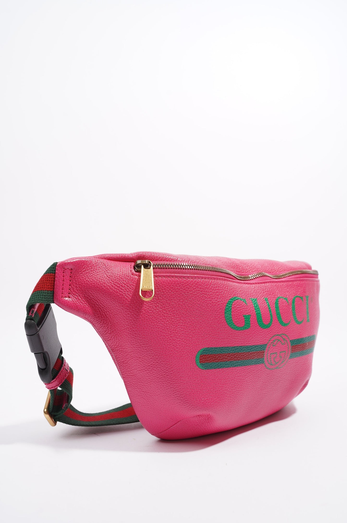 Gucci Womens Logo Belt Bag Pink Leather