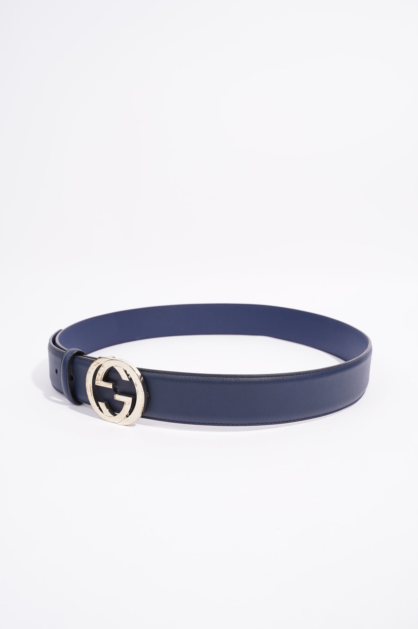 Gucci Womens Interlocking Belt Navy 90cm - 36"