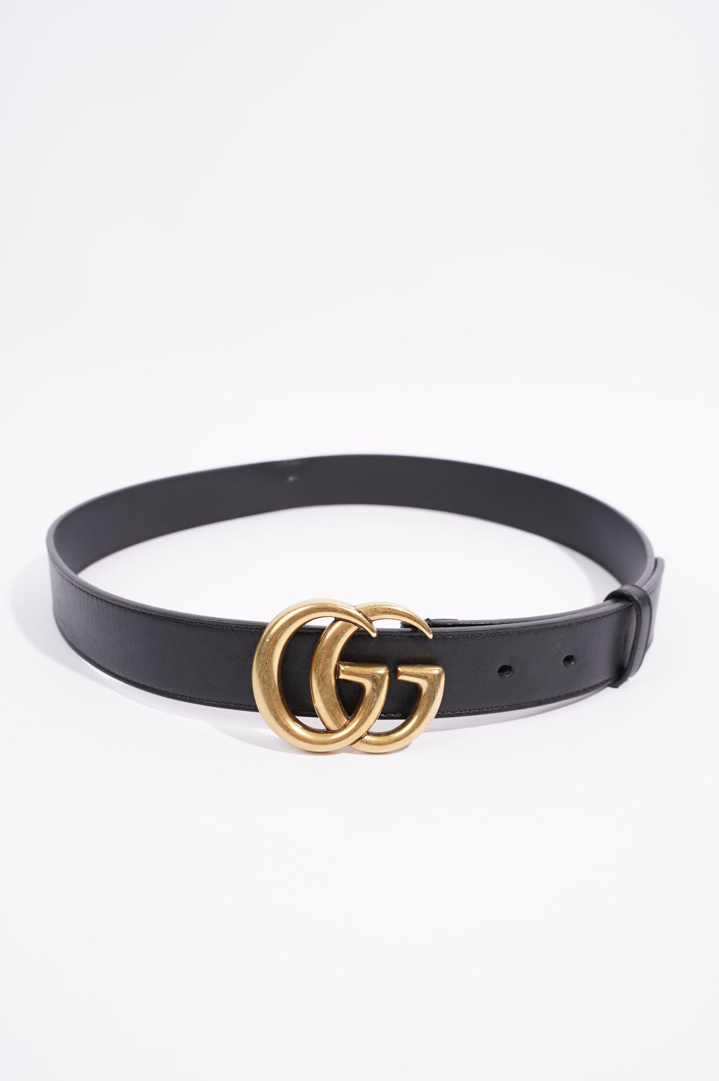 Gucci Womens Marmont Belt Black / Gold 80cm - 32"