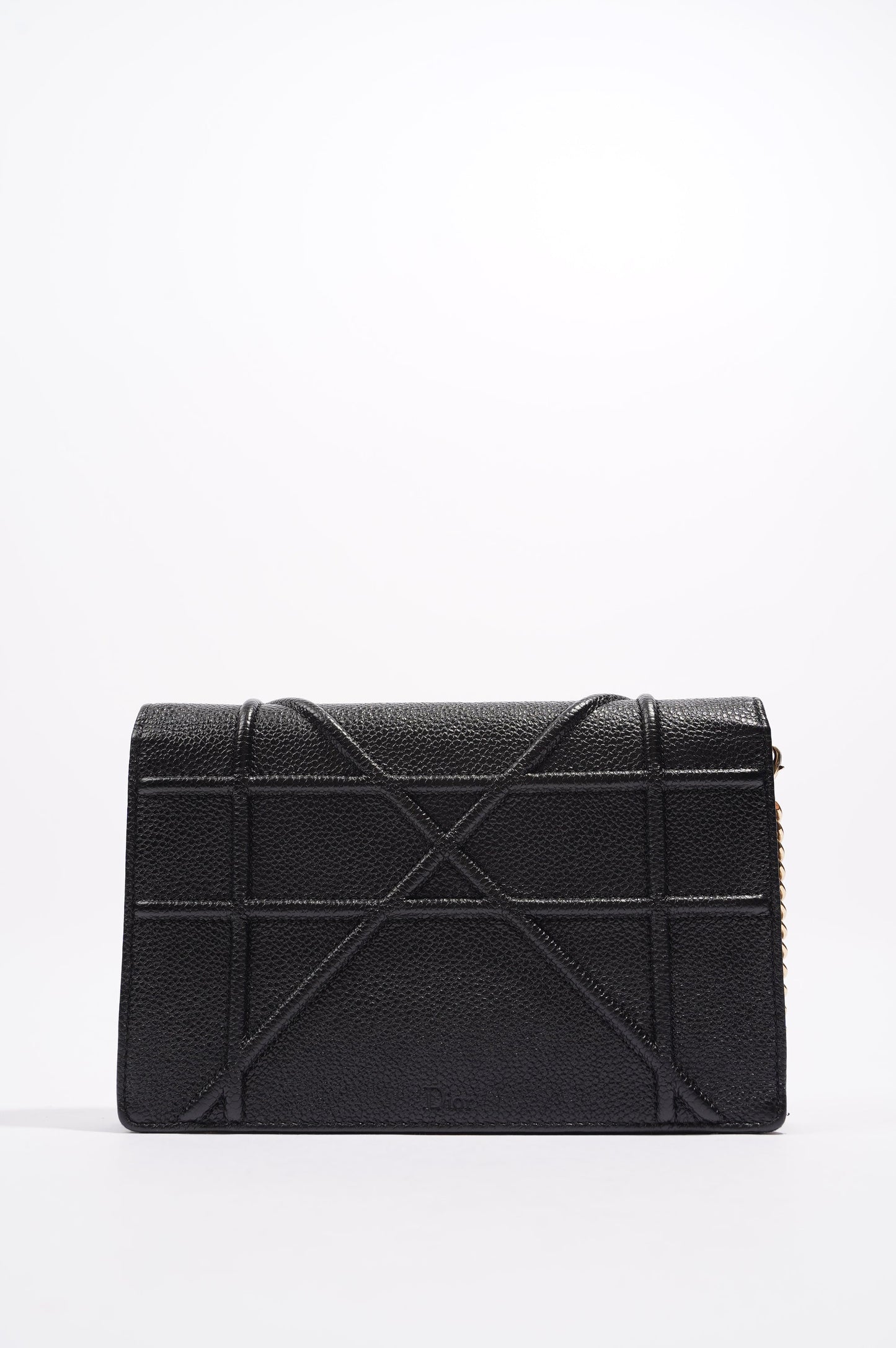 Christian Dior Diorama Wallet On Chain Black Leather