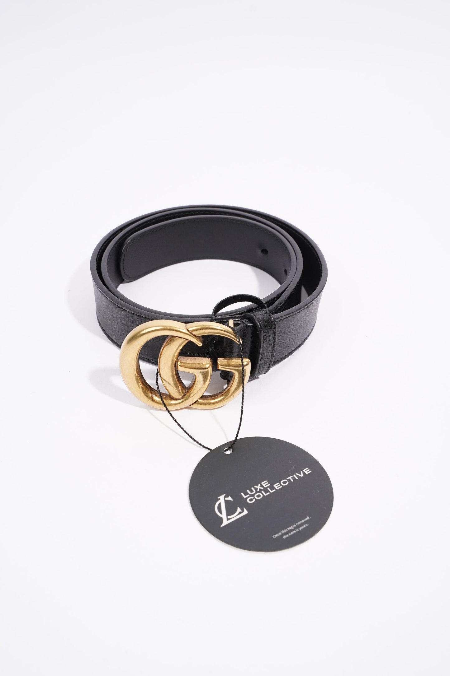 Gucci Womens Marmont Belt Black / Gold 80cm - 32"