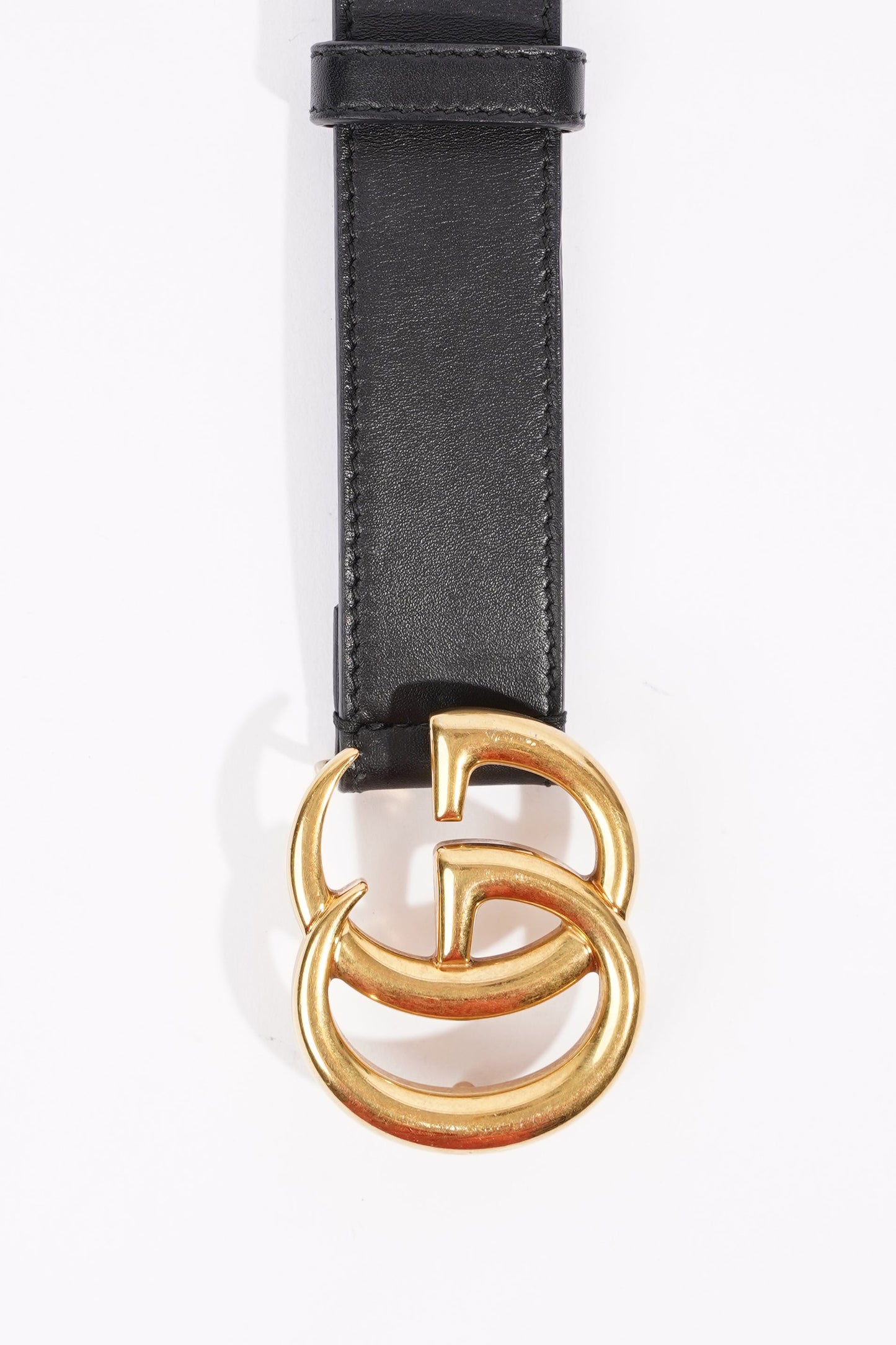 Gucci Womens Double G Marmont Belt Black Leather 75cm