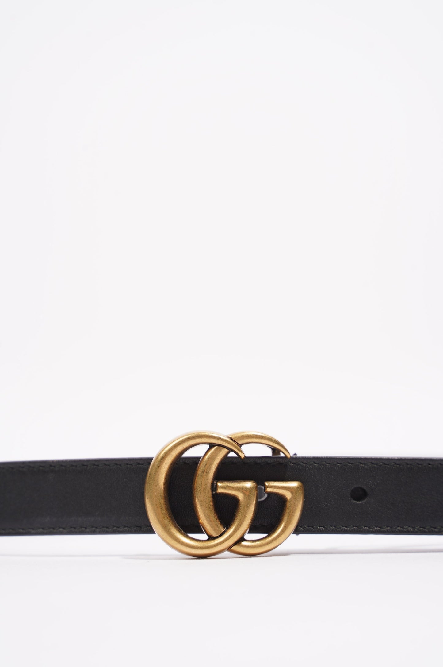 Gucci Womens Marmont Belt Black Leather 75cm - 30"