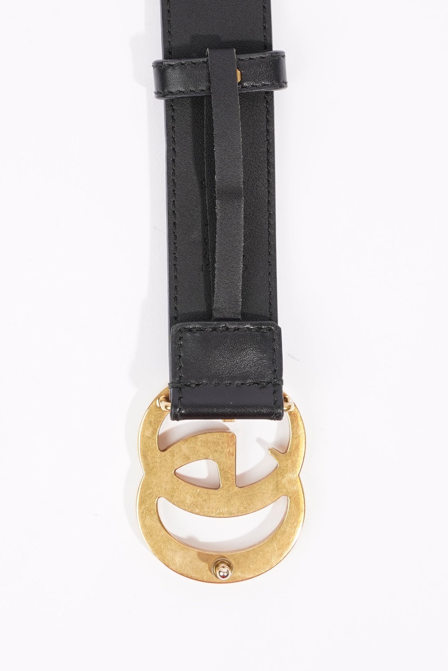 Gucci Womens Double G Marmont Belt Black Leather 75cm