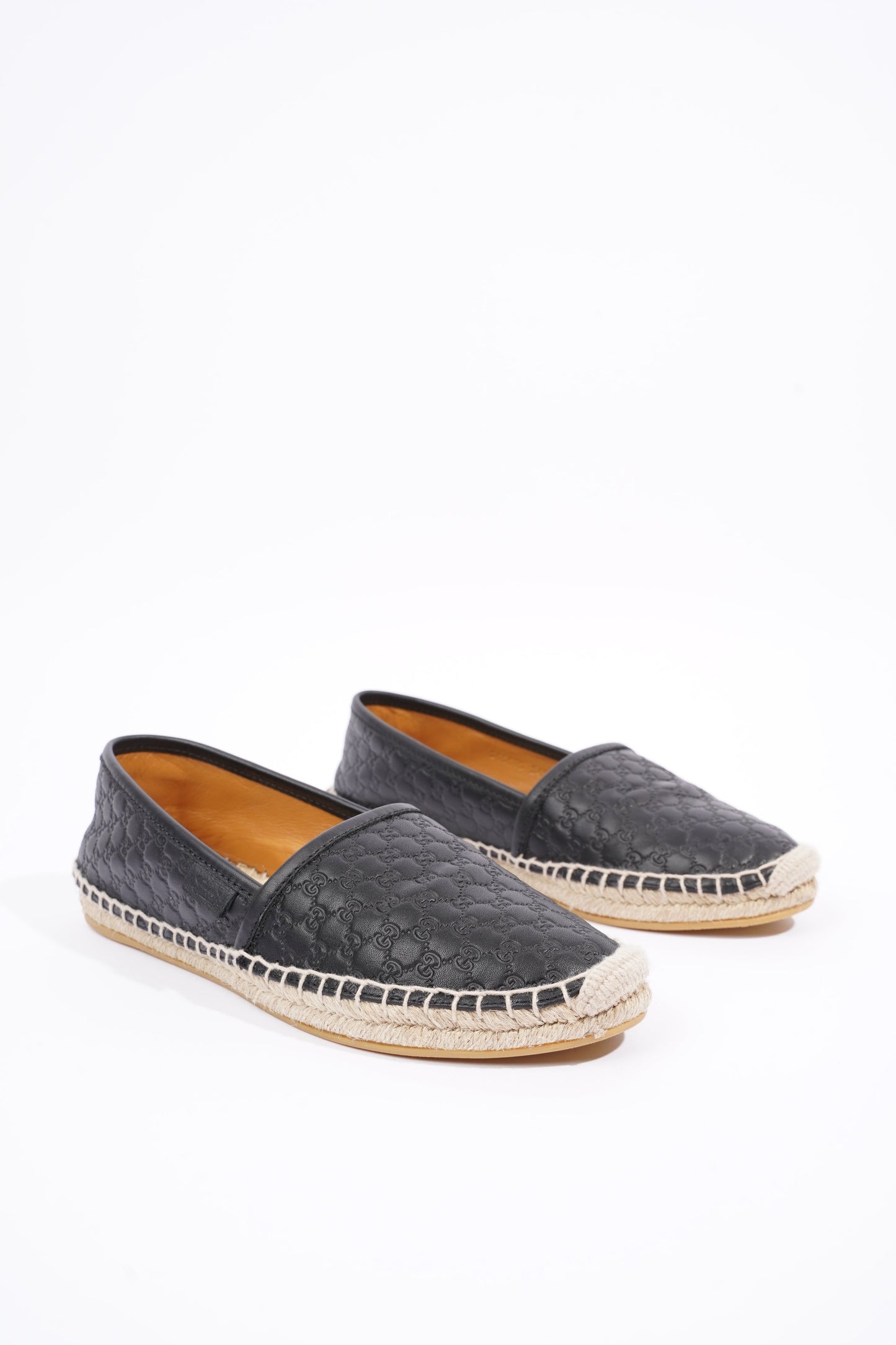 Gucci Womens Espadrilles Black Guccissima EU 34.5 / UK 1.5