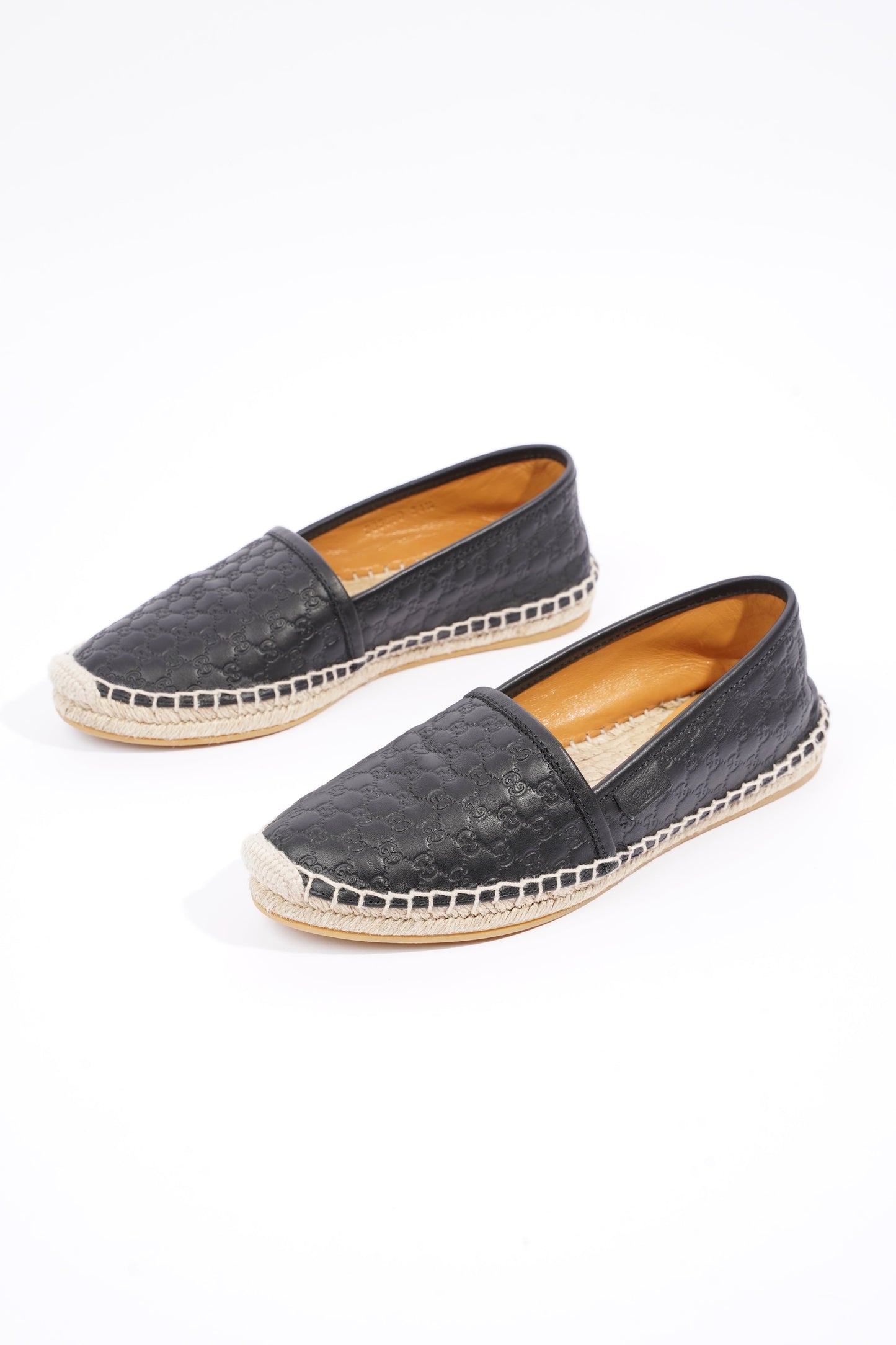 Gucci Womens Espadrilles Black Guccissima EU 34.5 / UK 1.5