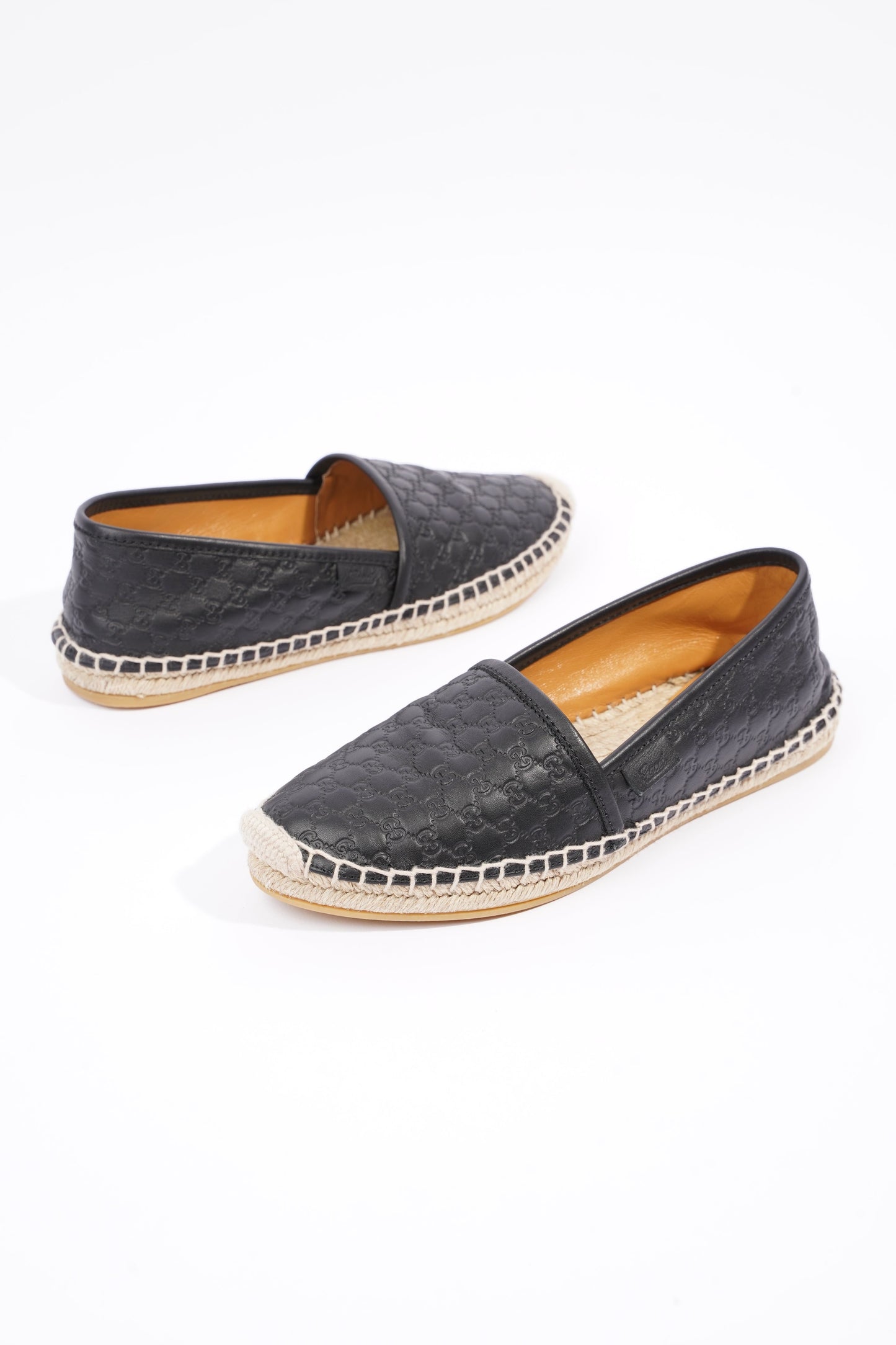 Gucci Womens Espadrilles Black Guccissima EU 34.5 / UK 1.5