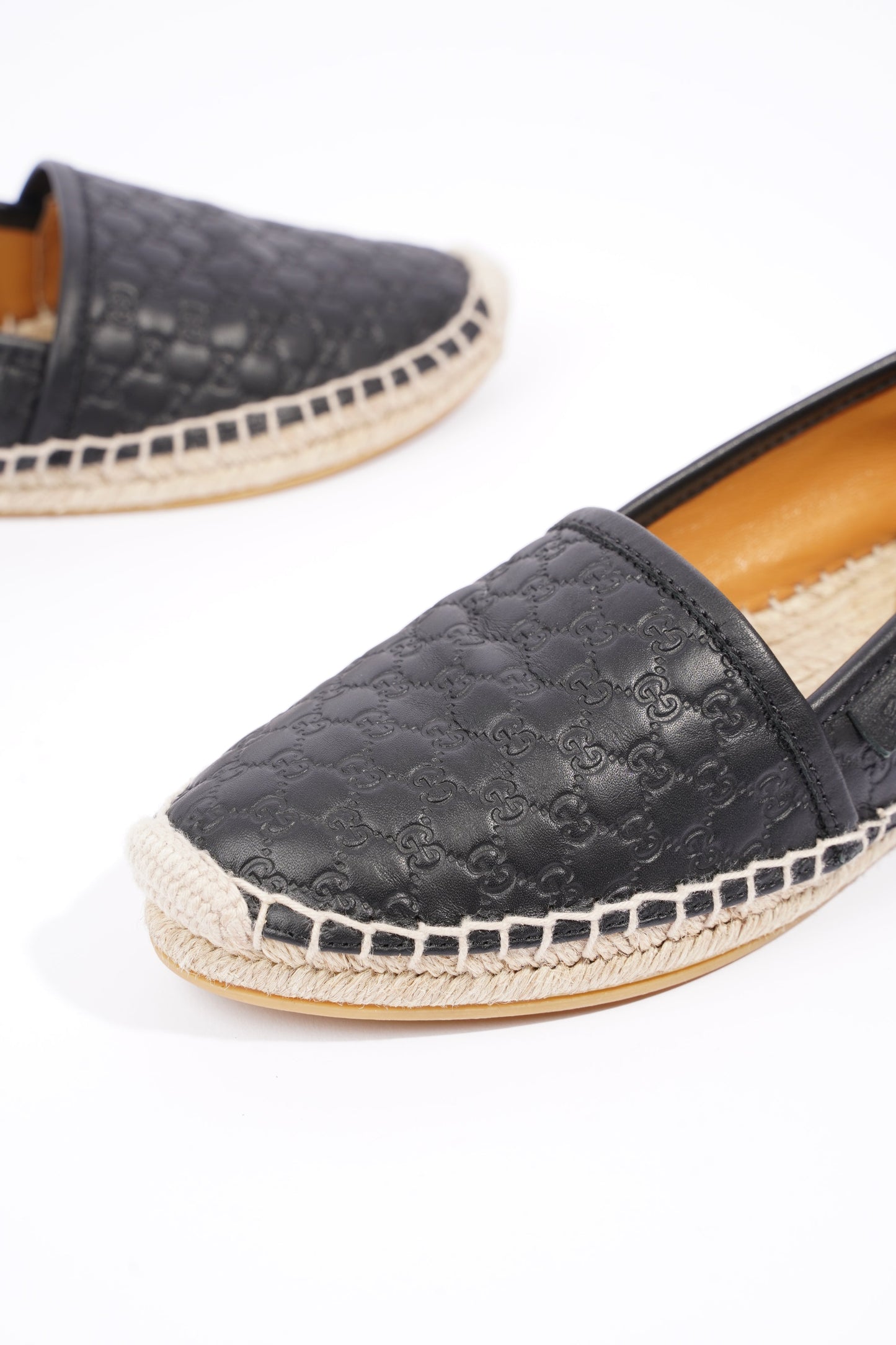 Gucci Womens Espadrilles Black Guccissima EU 34.5 / UK 1.5