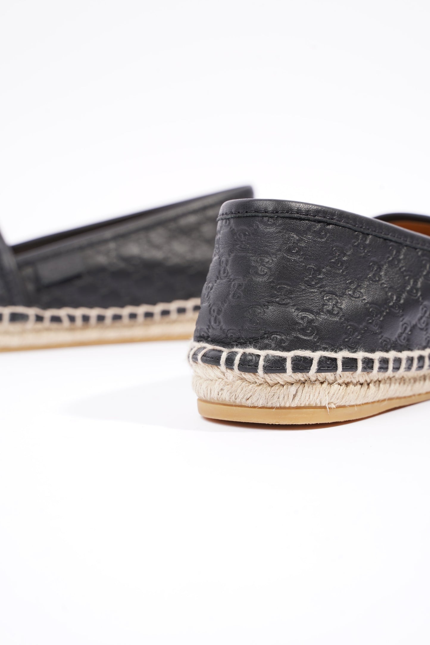 Gucci Womens Espadrilles Black Guccissima EU 34.5 / UK 1.5