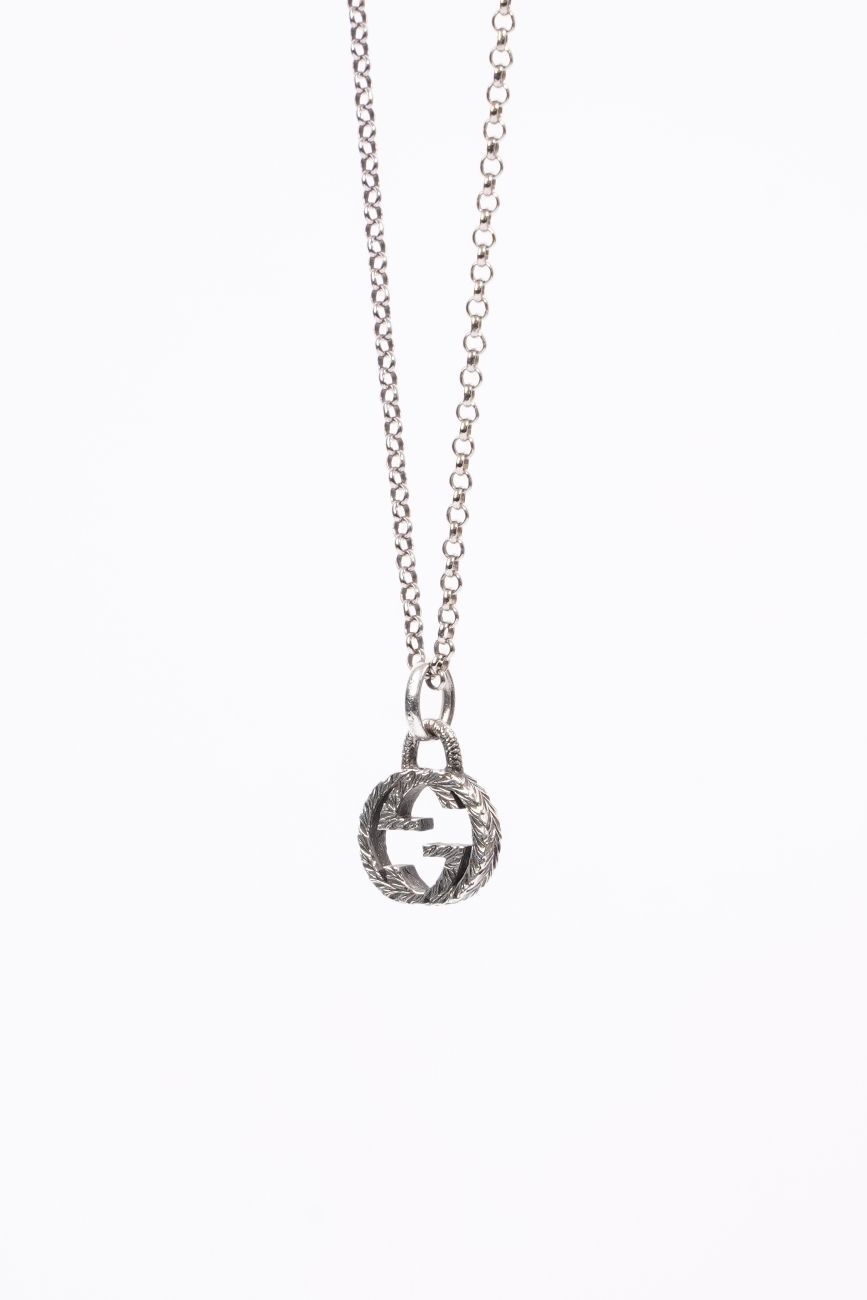 Gucci Womens Interlocking G Necklace Silver