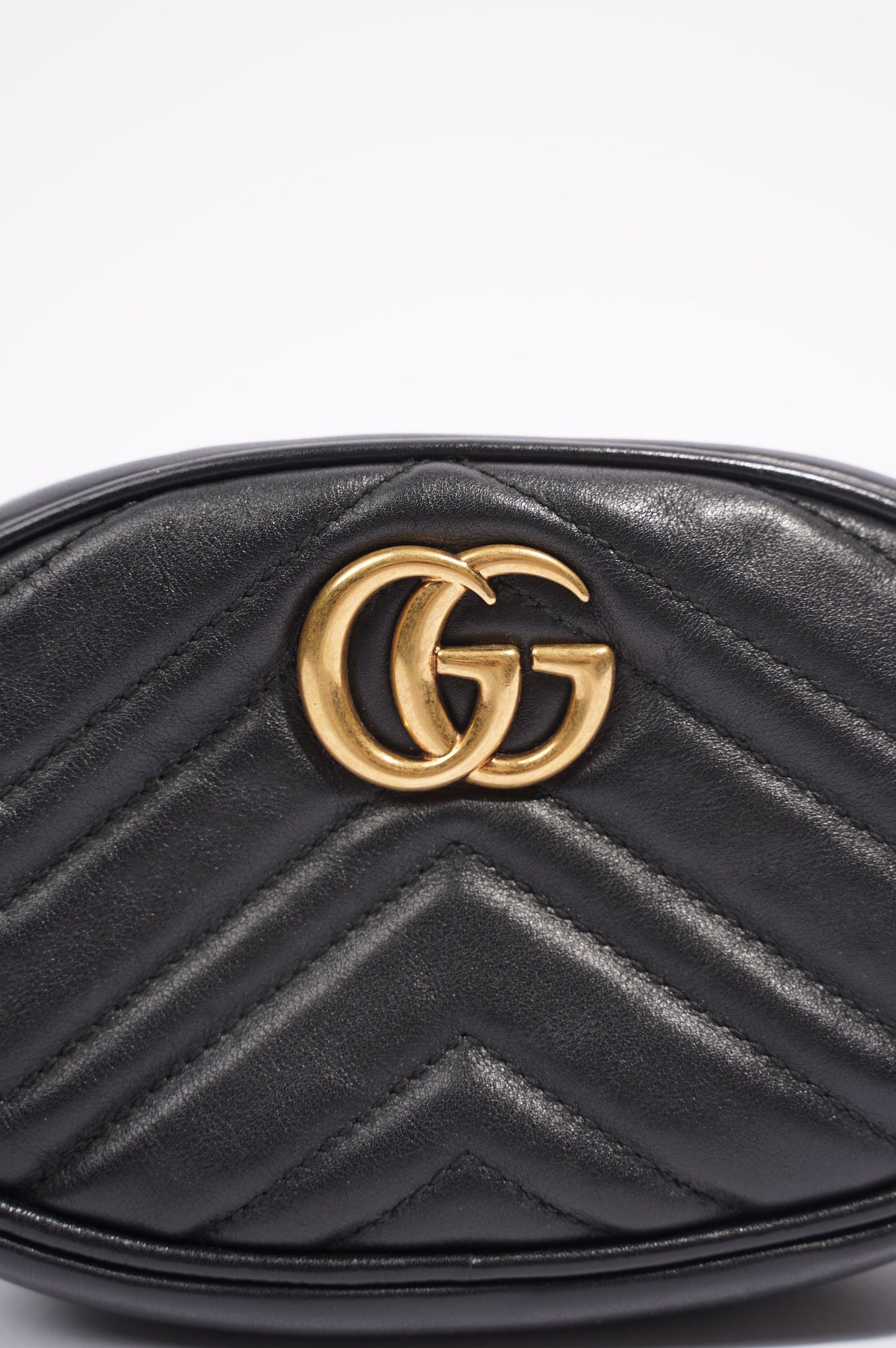 Gucci Womens Marmont Belt Bag Black / Gold 85cm / 34"