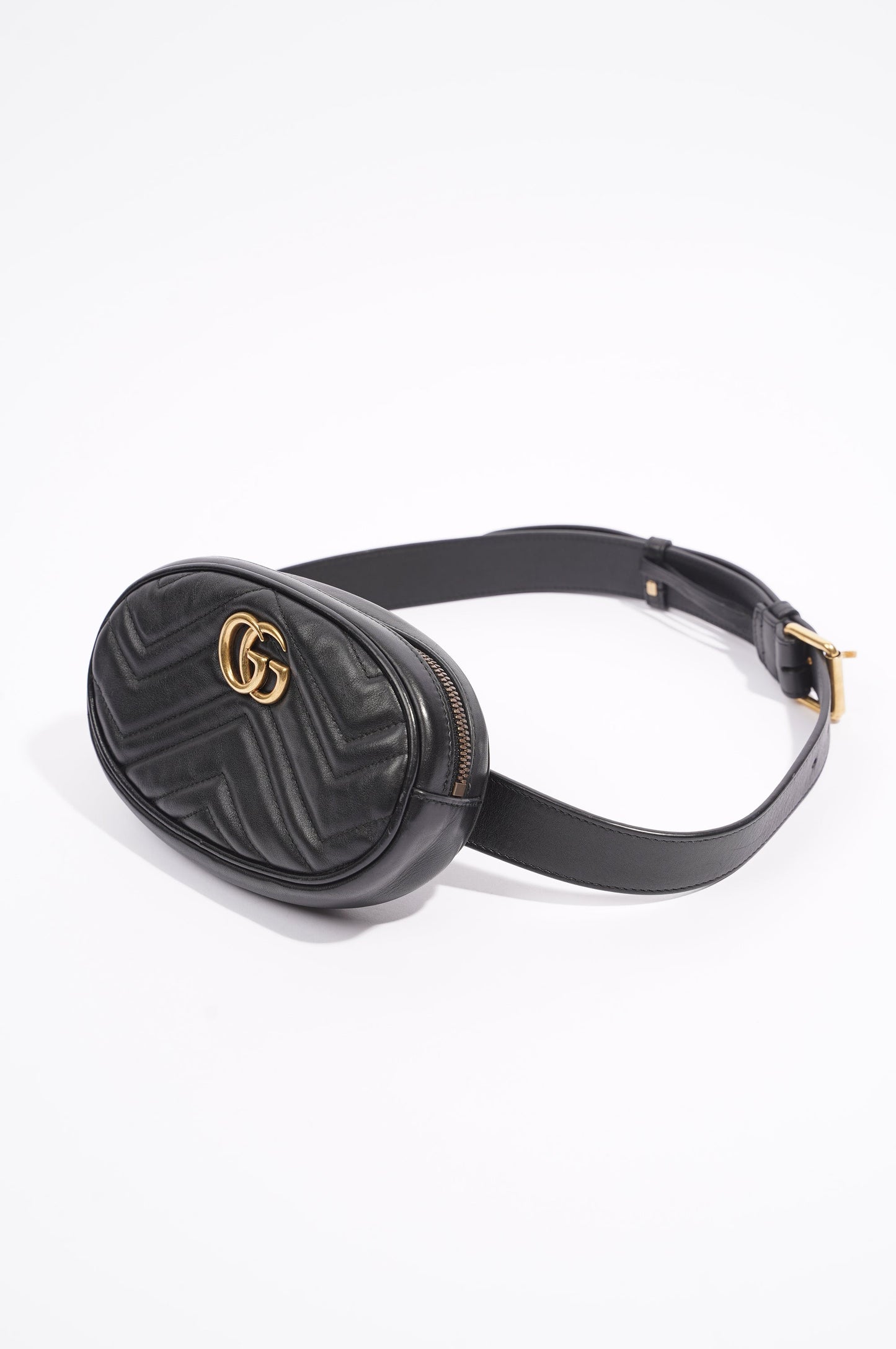 Gucci Womens Marmont Belt Bag Black / Gold 85cm / 34"