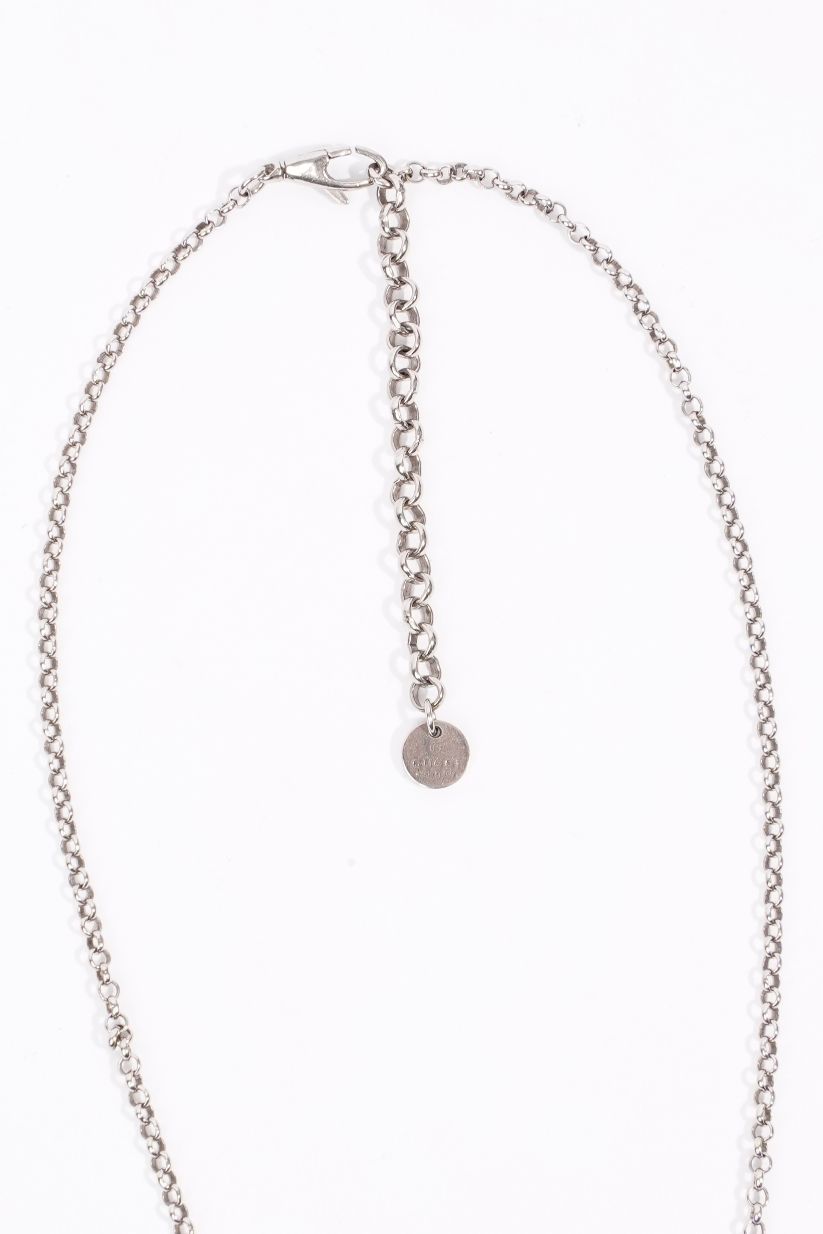 Gucci Womens Interlocking G Necklace Silver