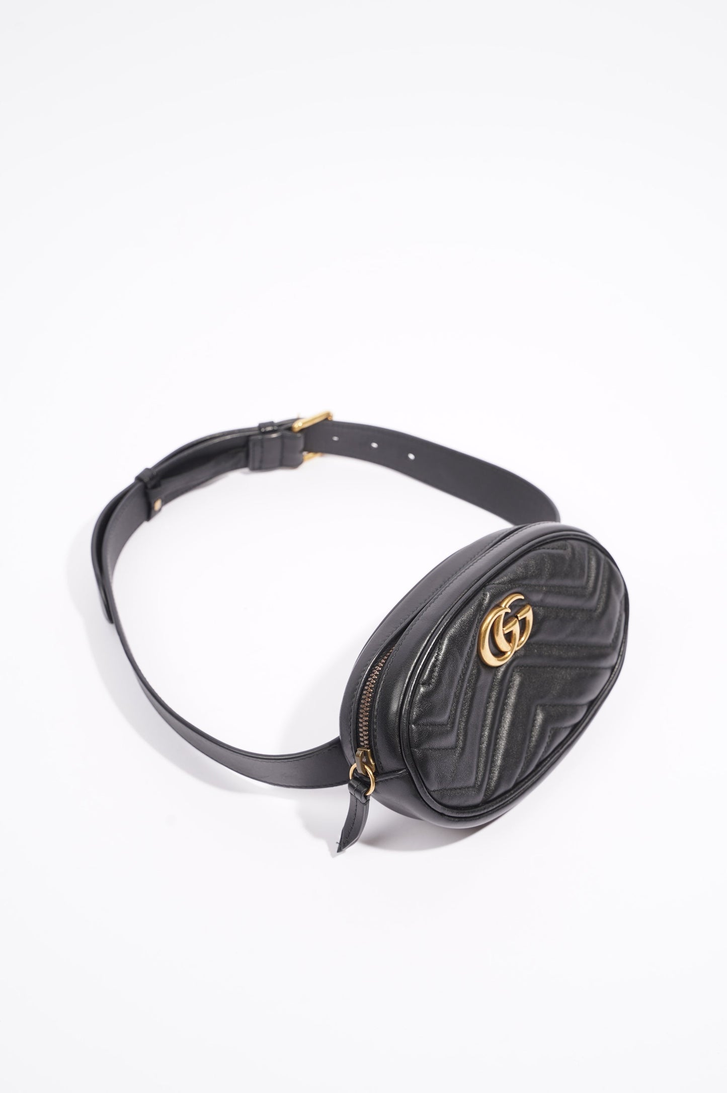 Gucci Womens Marmont Belt Bag Black / Gold 85cm / 34"