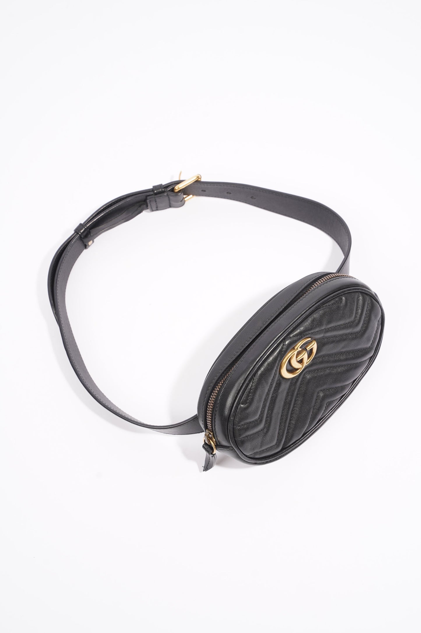 Gucci Womens Marmont Belt Bag Black / Gold 85cm / 34"