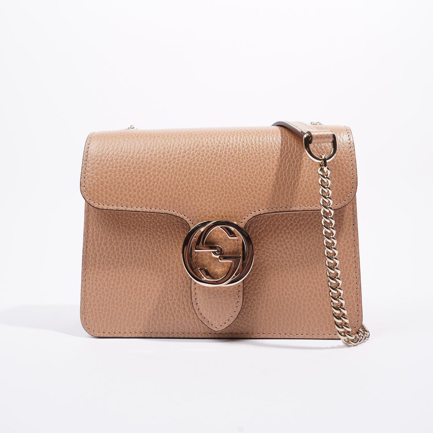 Gucci Womens Interlocking Bag Beige Small