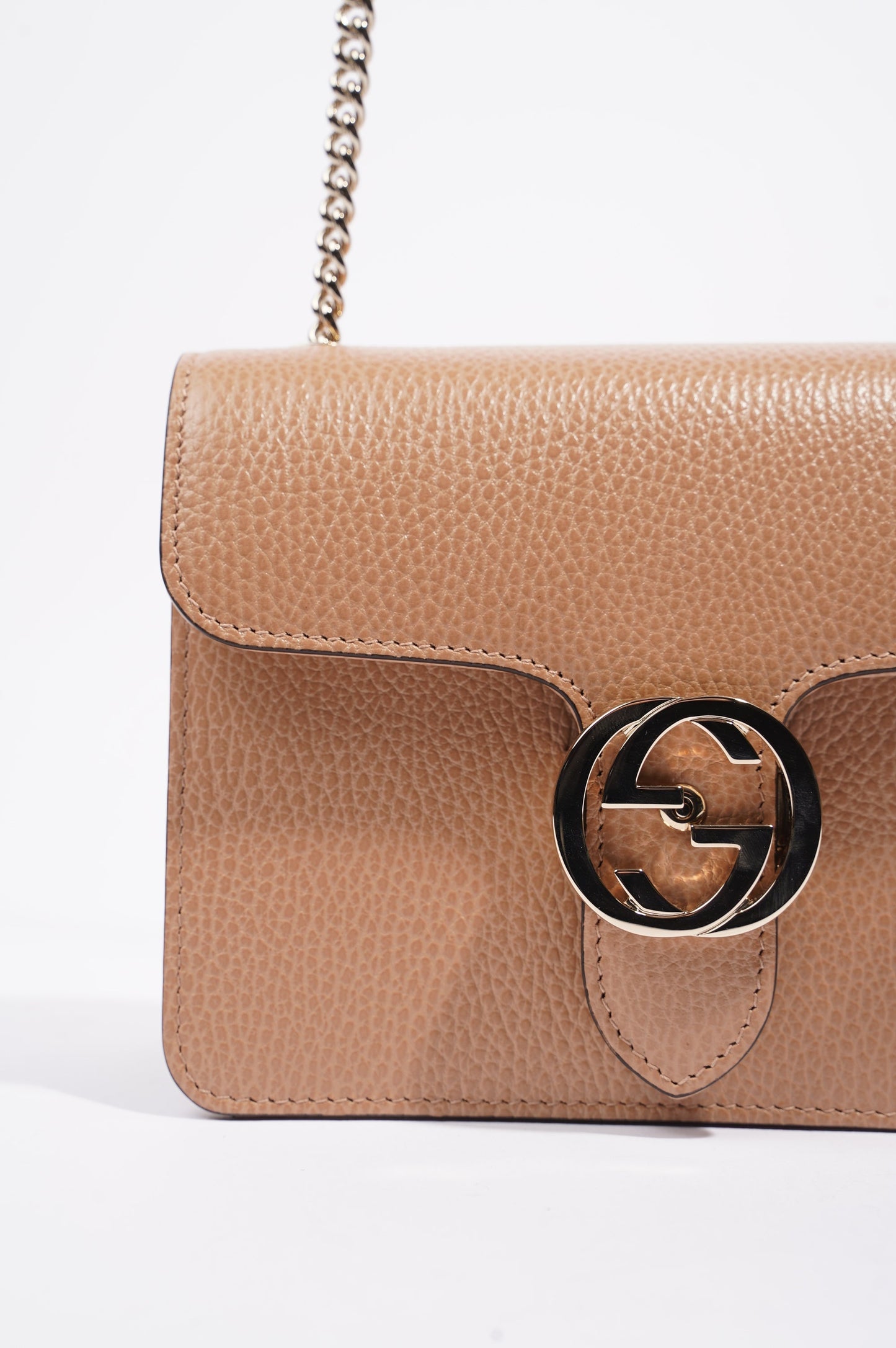 Gucci Womens Interlocking Bag Beige Small