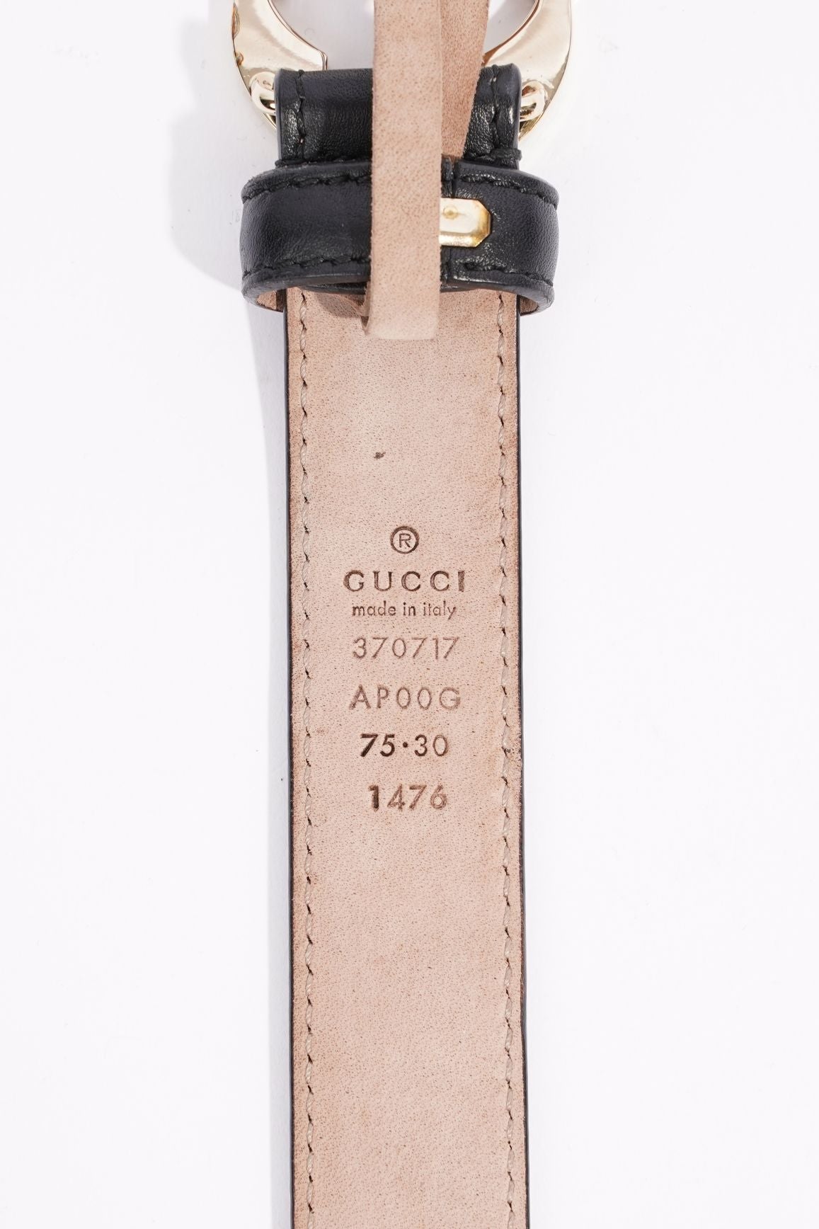 Gucci Womens Interlocking Belt Black Leather 75cm