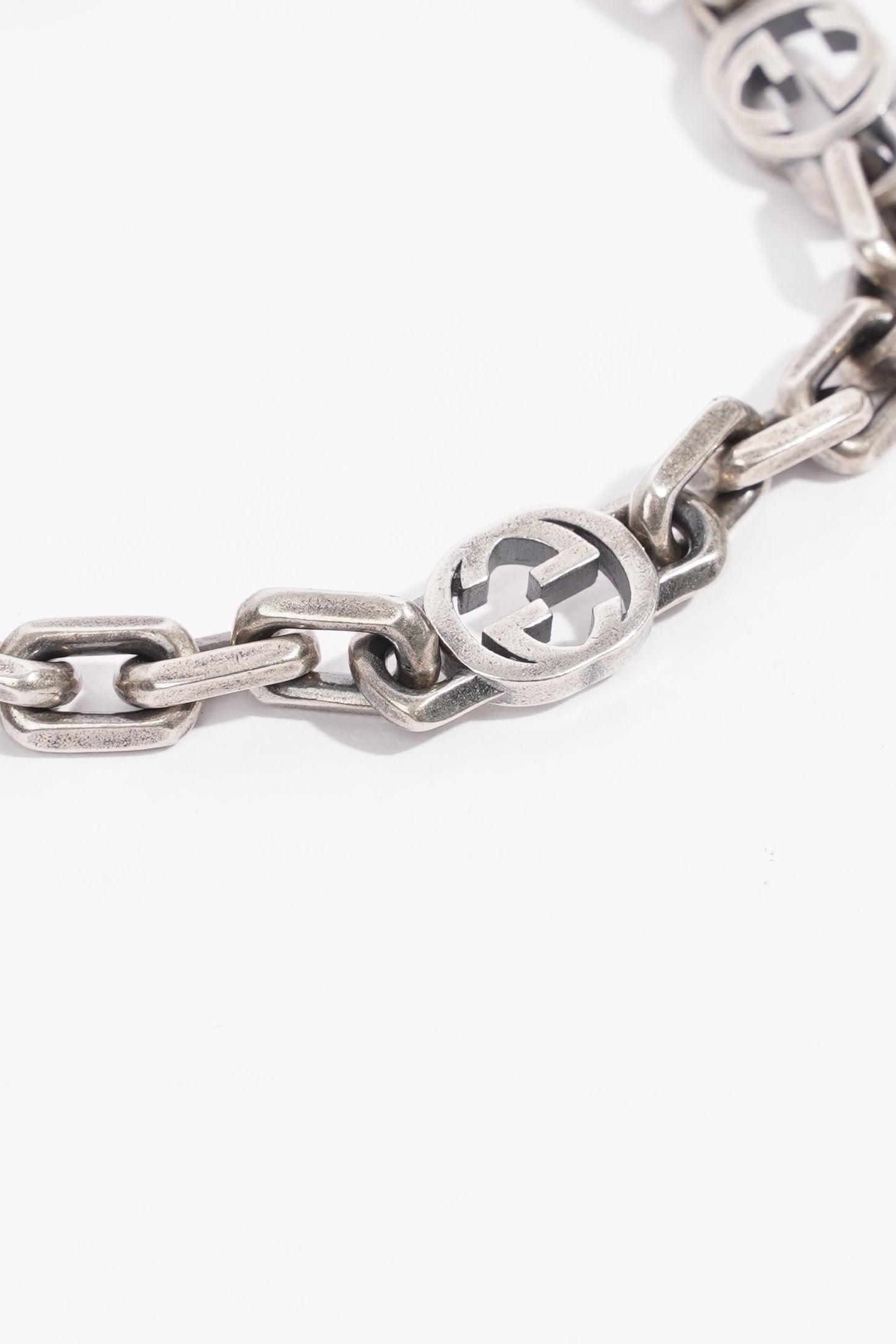 Gucci Womens Interlocking GG Bracelet Sterling Silver