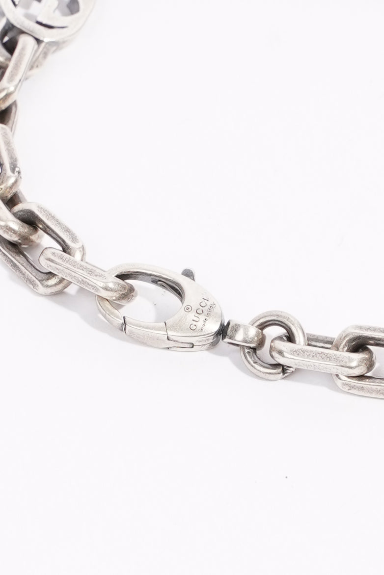 Gucci Womens Interlocking GG Bracelet Sterling Silver