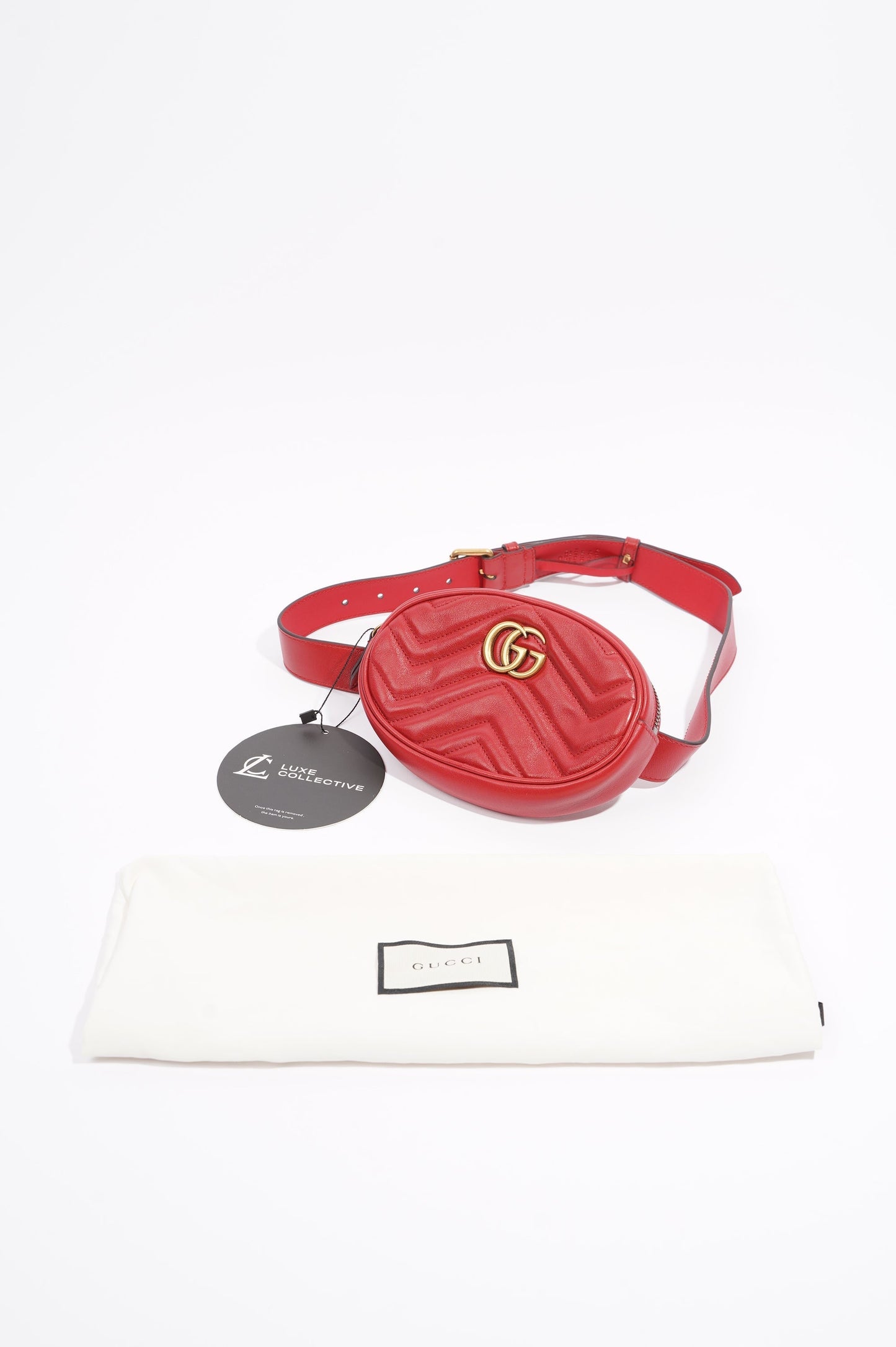 Gucci Womens Marmont Belt Bag Red / Gold 85cm / 34"