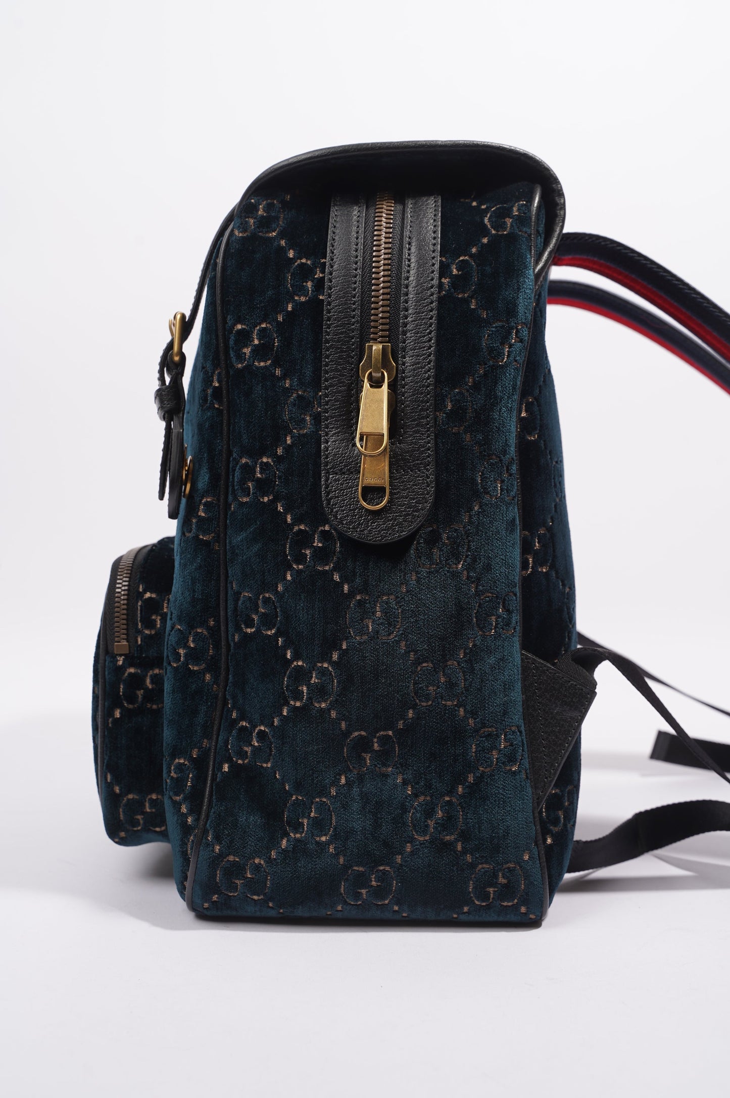 Gucci Womens Backpack GG Velvet Teal