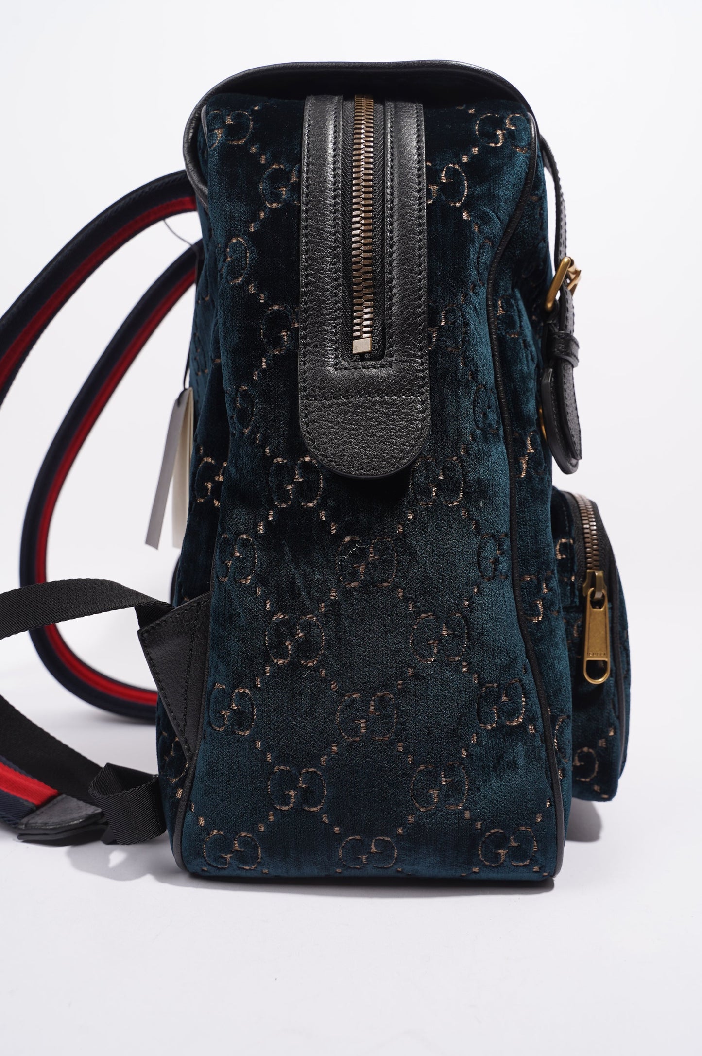 Gucci Womens Backpack GG Velvet Teal