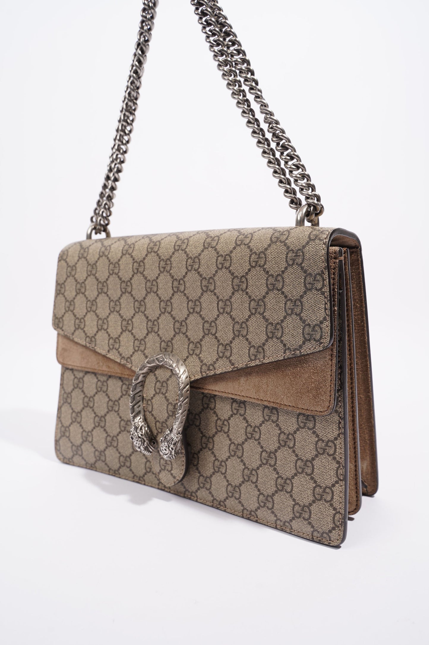 Gucci Womens Dionysus Supreme Bag Brown Canvas Medium