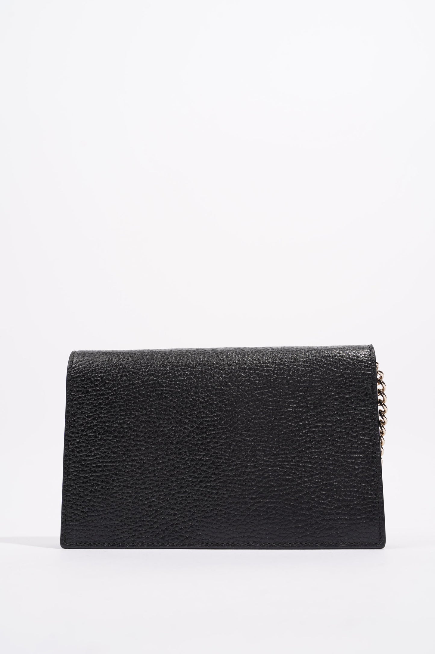 Gucci Womens Interlocking Wallet on Chain Black Leather