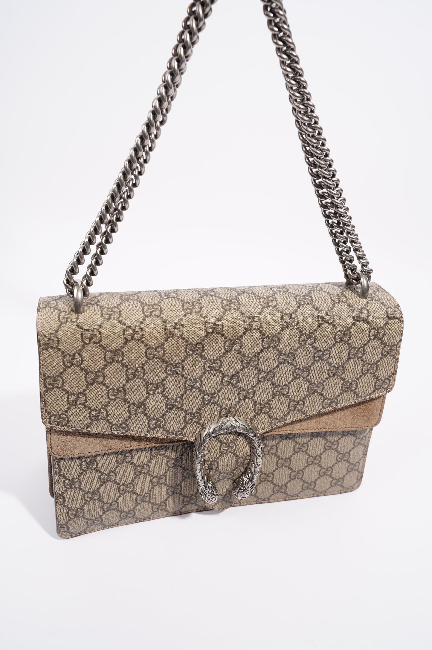 Gucci Womens Dionysus Supreme Bag Brown Canvas Medium