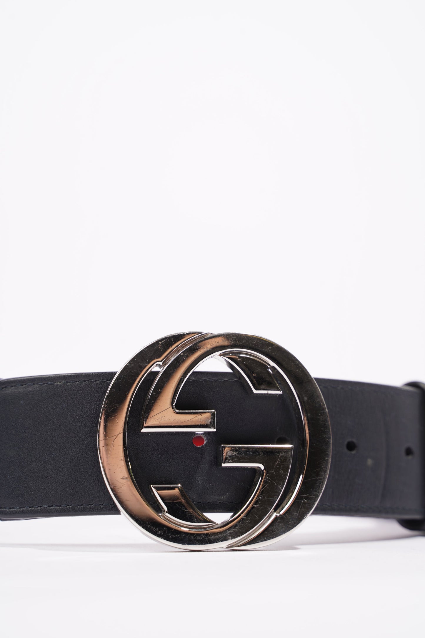 Gucci Womens Interlocking Belt Navy / Red 85cm / 34"