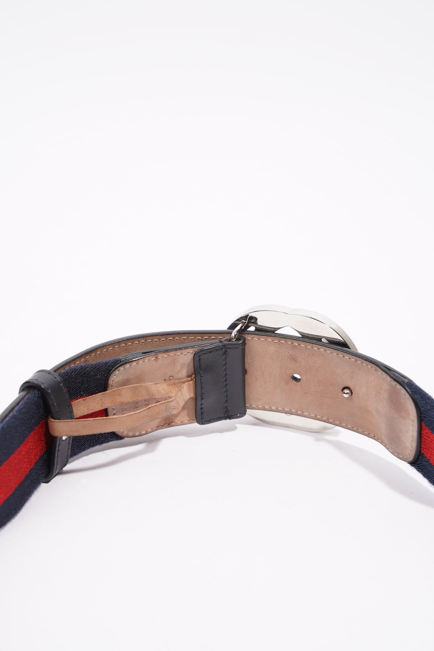 Gucci Womens Interlocking Belt Navy / Red 85cm / 34"