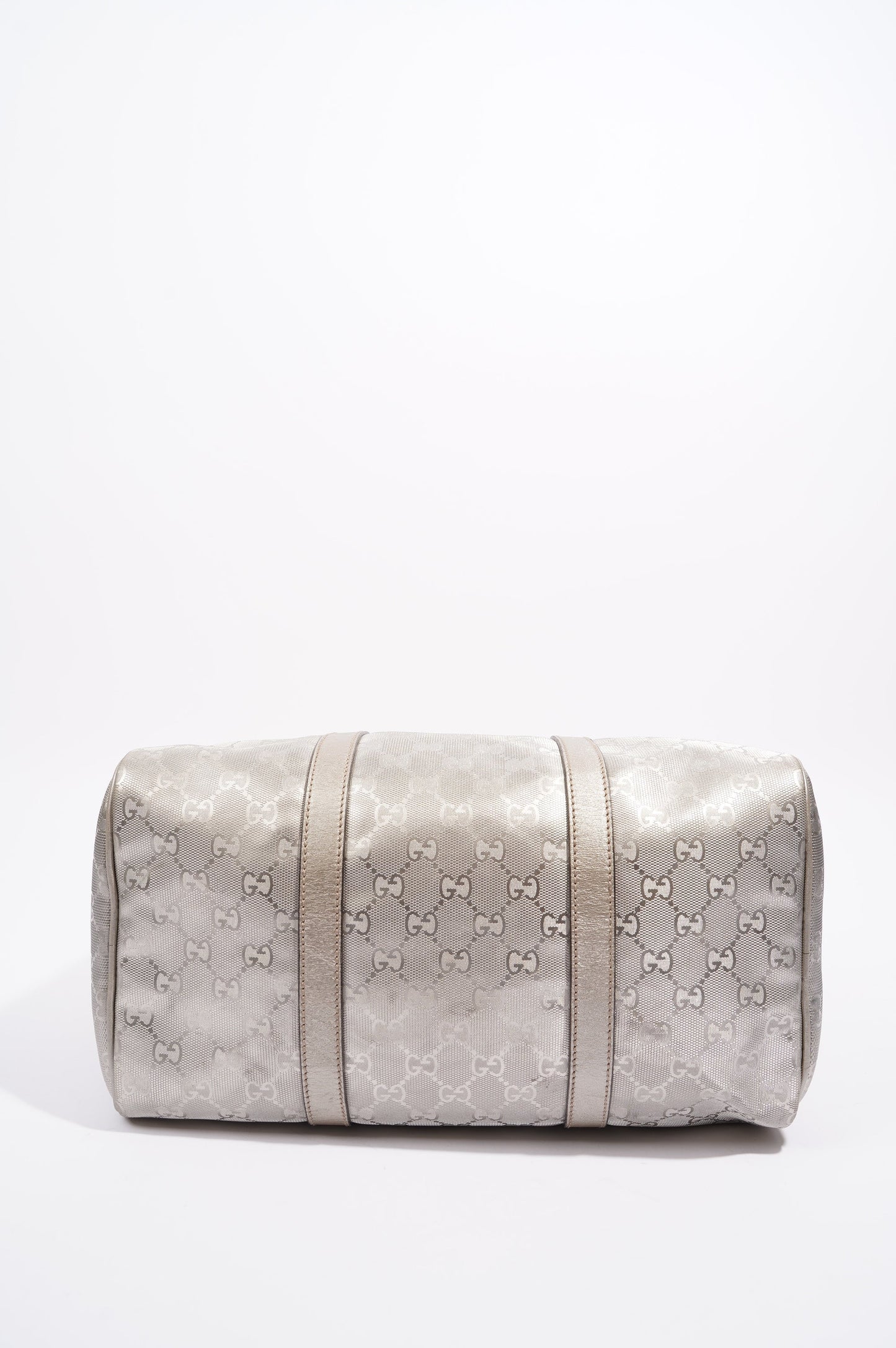 Gucci Womens Joy Boston Bag Silver GG Medium