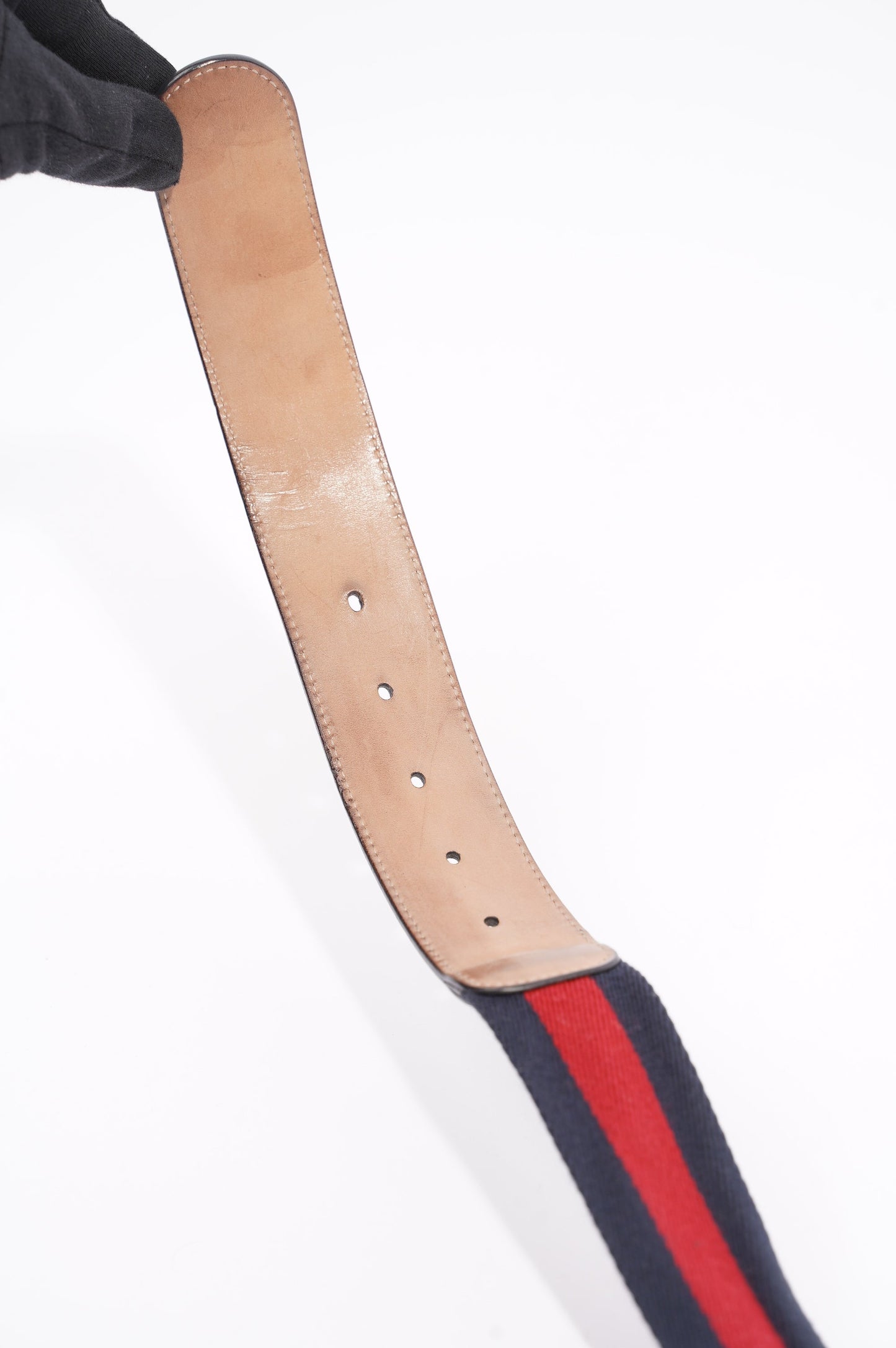 Gucci Womens Marmont Belt Navy / Red 80cm / 32"