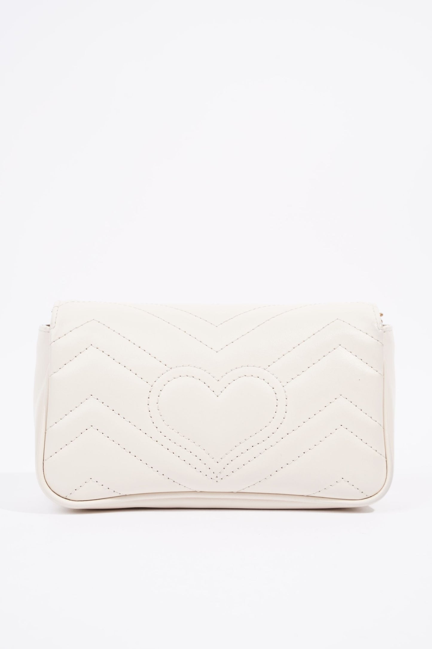 Gucci Womens Marmont Bag White Leather Super Mini