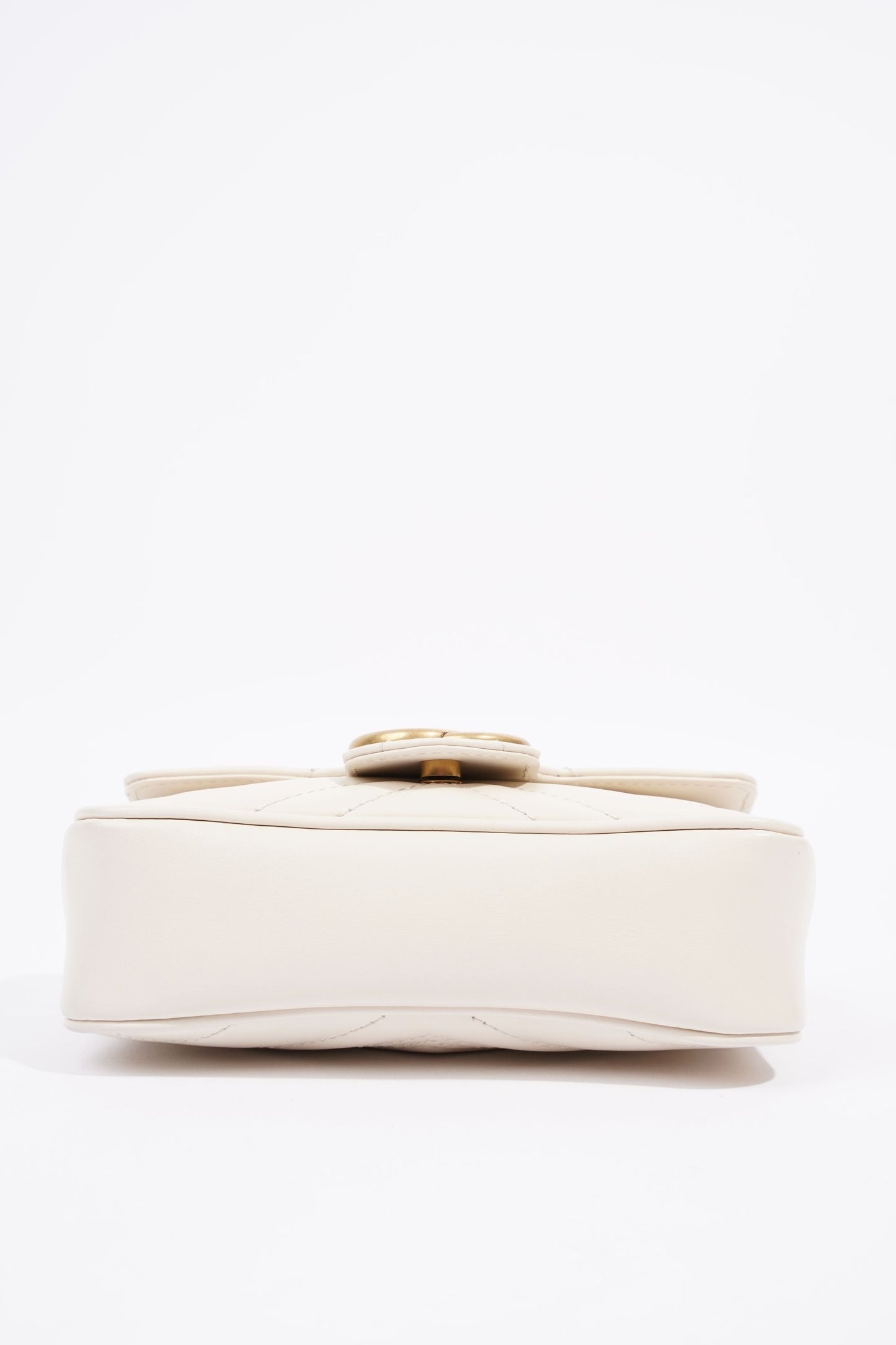 Gucci Womens Marmont Bag White Leather Super Mini