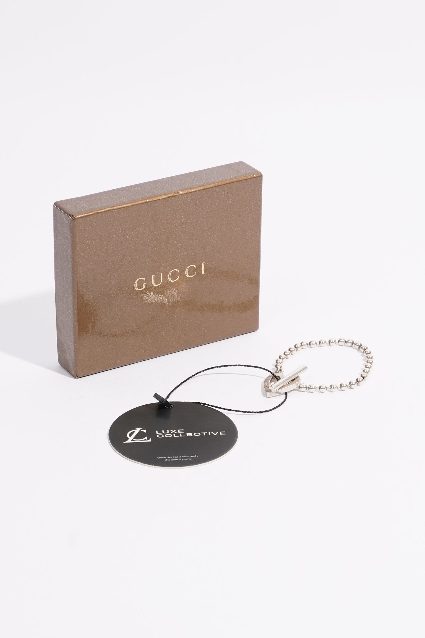 Gucci Womens Love Heart Bracelet Silver 15