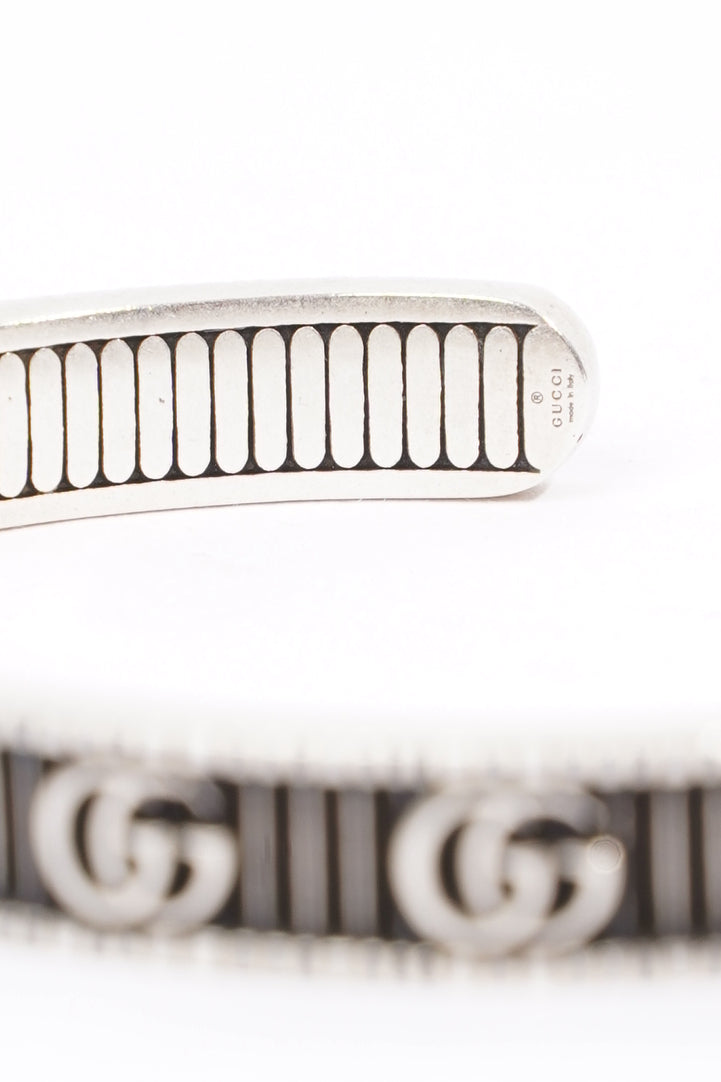 Gucci Womens GG Bangle Sterling Silver