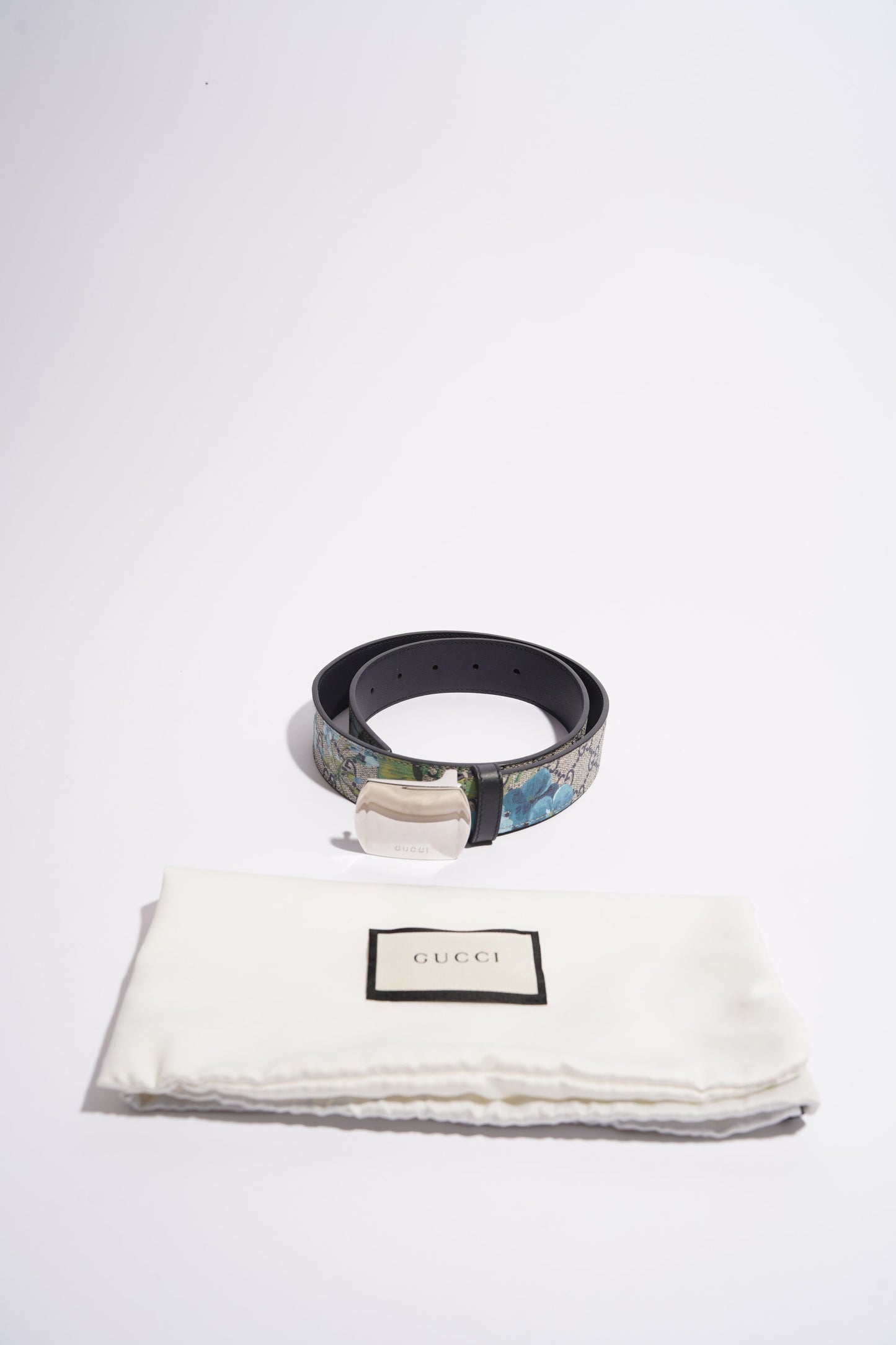 Gucci Womens GG Bloom Belt Beige / Blue 75cm / 30"