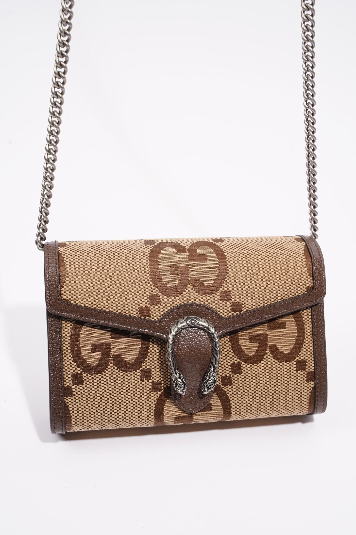 Gucci Womens Dionysus Chain Wallet Beige / Brown