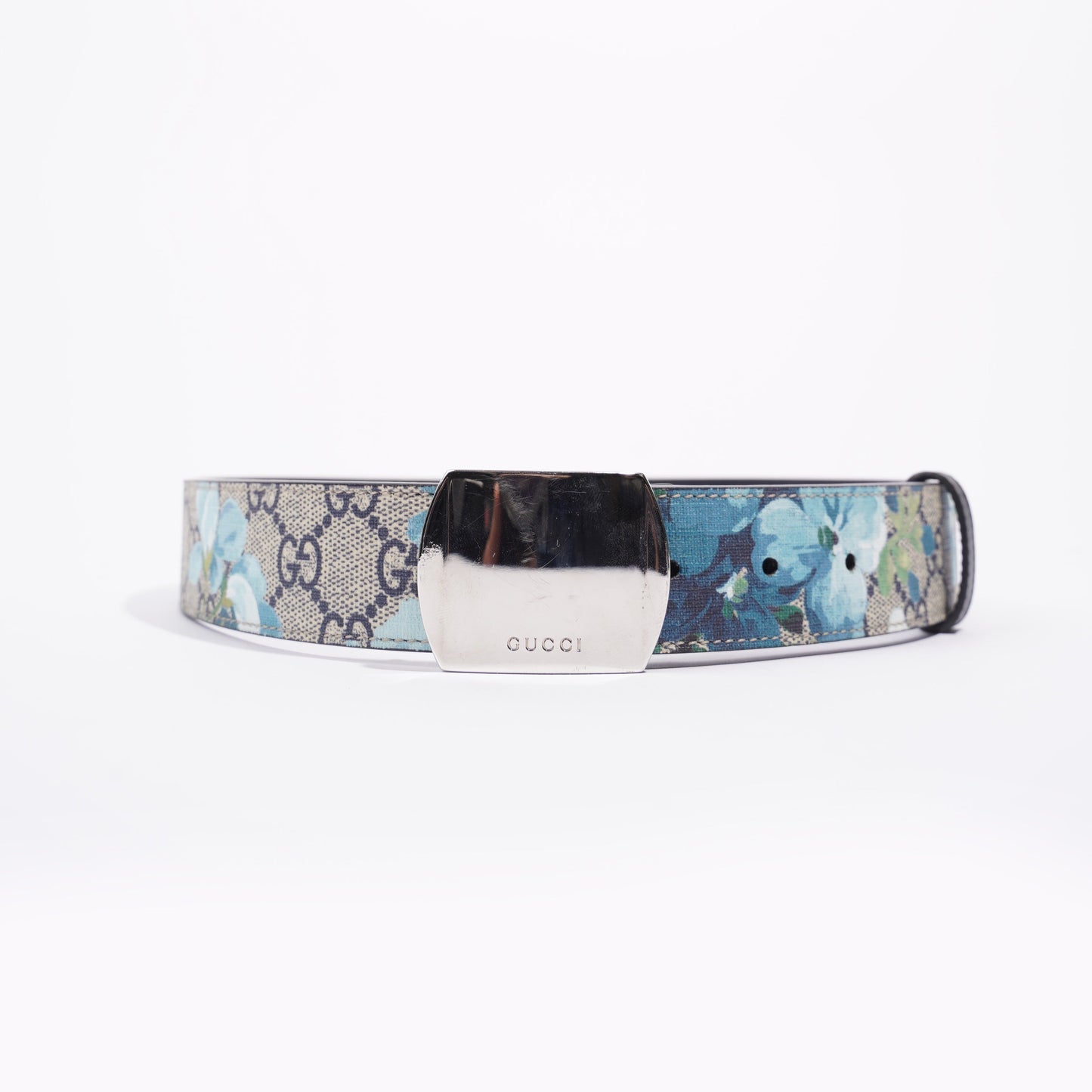 Gucci Womens GG Bloom Belt Beige / Blue 75cm / 30"