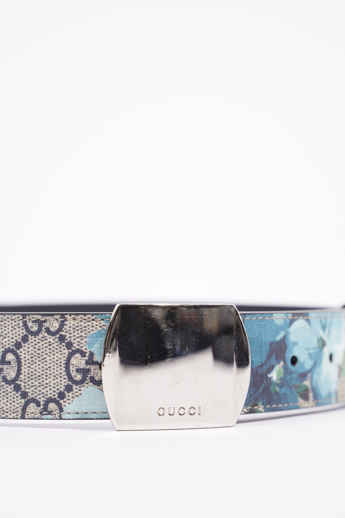 Gucci Womens GG Bloom Belt Beige / Blue 75cm / 30"