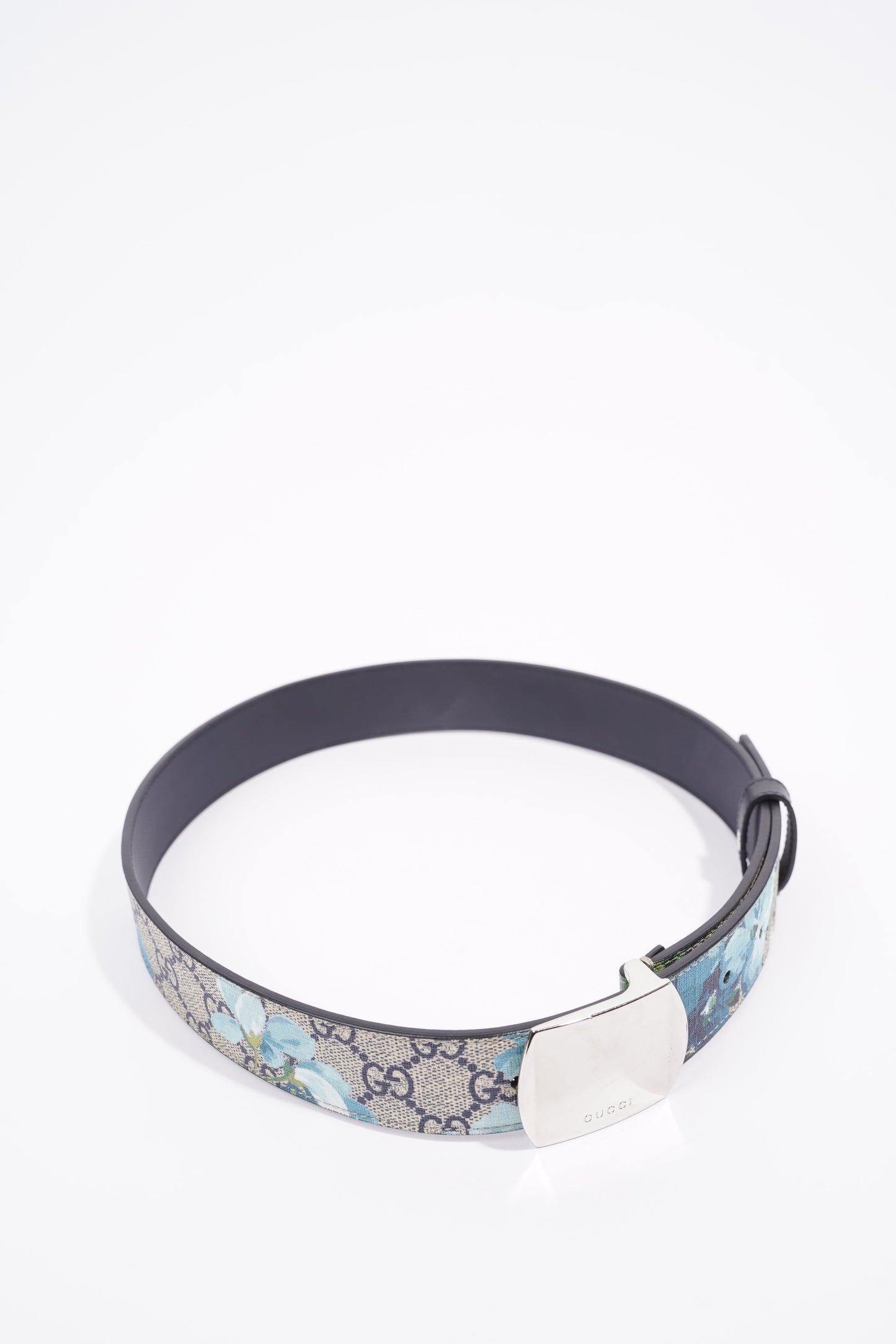 Gucci Womens GG Bloom Belt Beige / Blue 75cm / 30"